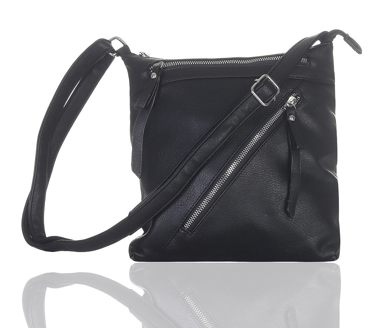 Umhängetasche Damen Tasche 20205 Schwarz