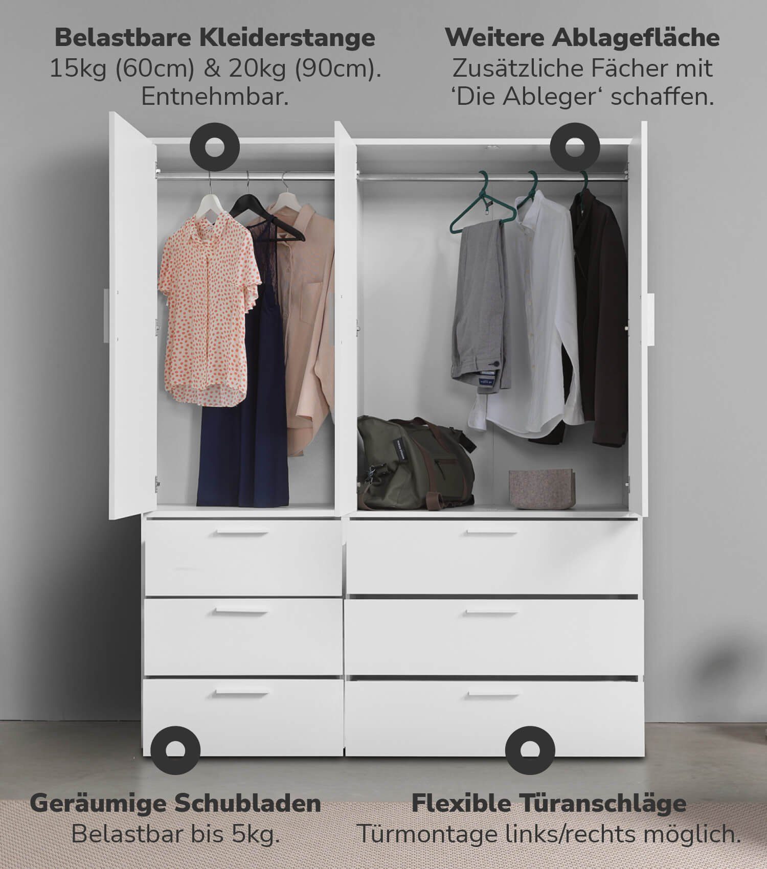 mokebo Kleiderschrank Der Grenzenlose (3-Türig & günstig online kaufen