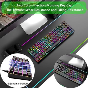 ZIYOU LANG RGB-Hintergrundbeleuchtung Tastatur- und Maus-Set, 6 programmierbare Maustasten, Treibersoftware für Benutzerdefinierte