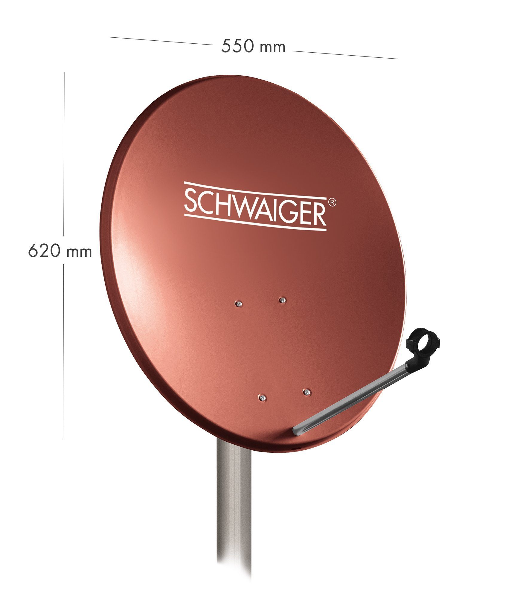 Schwaiger 714142 SAT-Antenne (55 cm, Stahl, ziegelrot)
