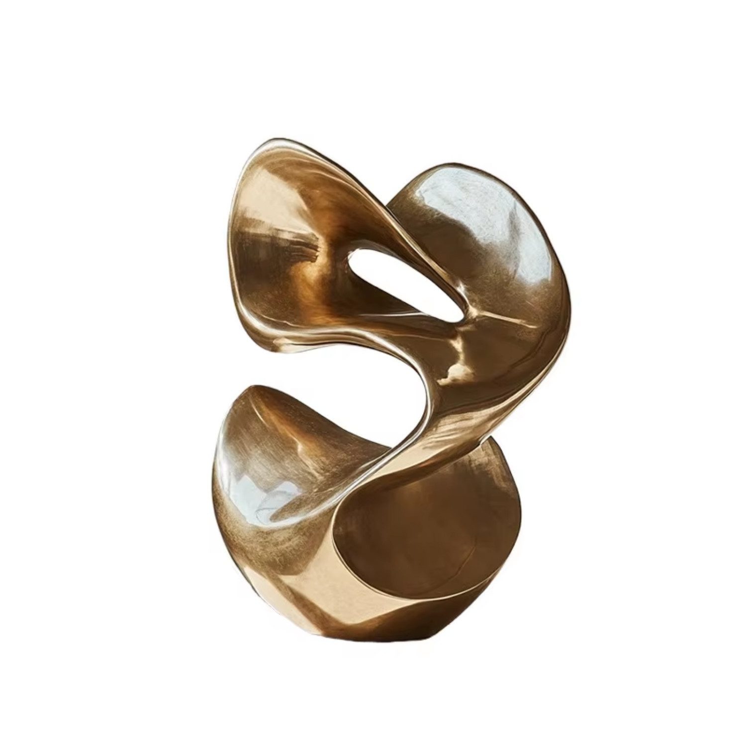 Quality Elegance Skulptur Deko Skulptur 27 cm abstrakt Gold aus Kunstharz modern