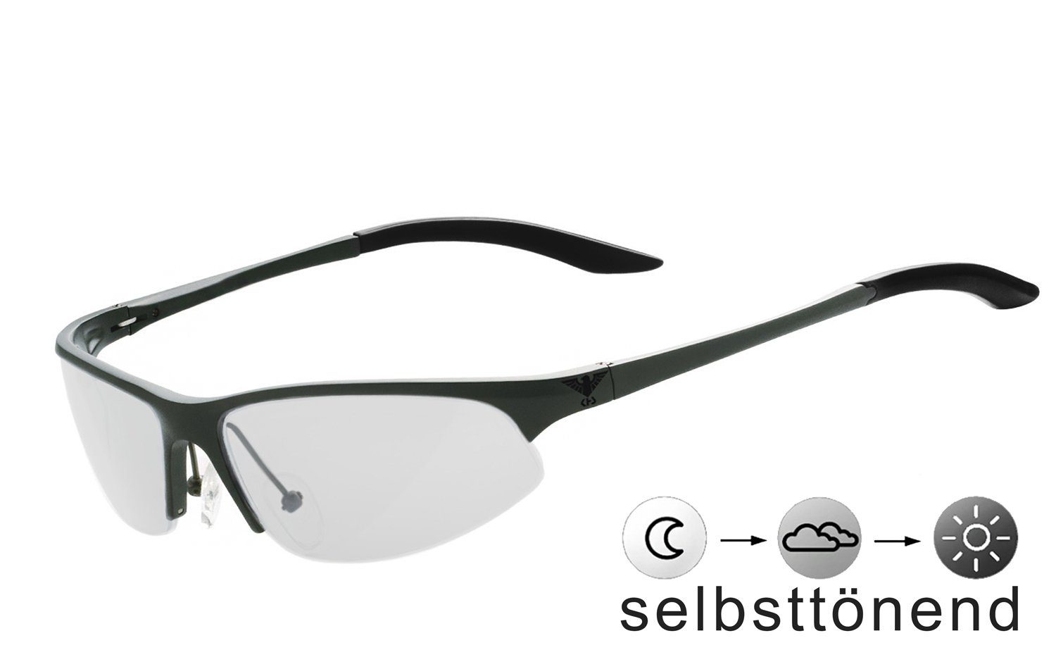 KHS Sportbrille KHS-140g Gläser selbsttönend, - selbsttönende schnell