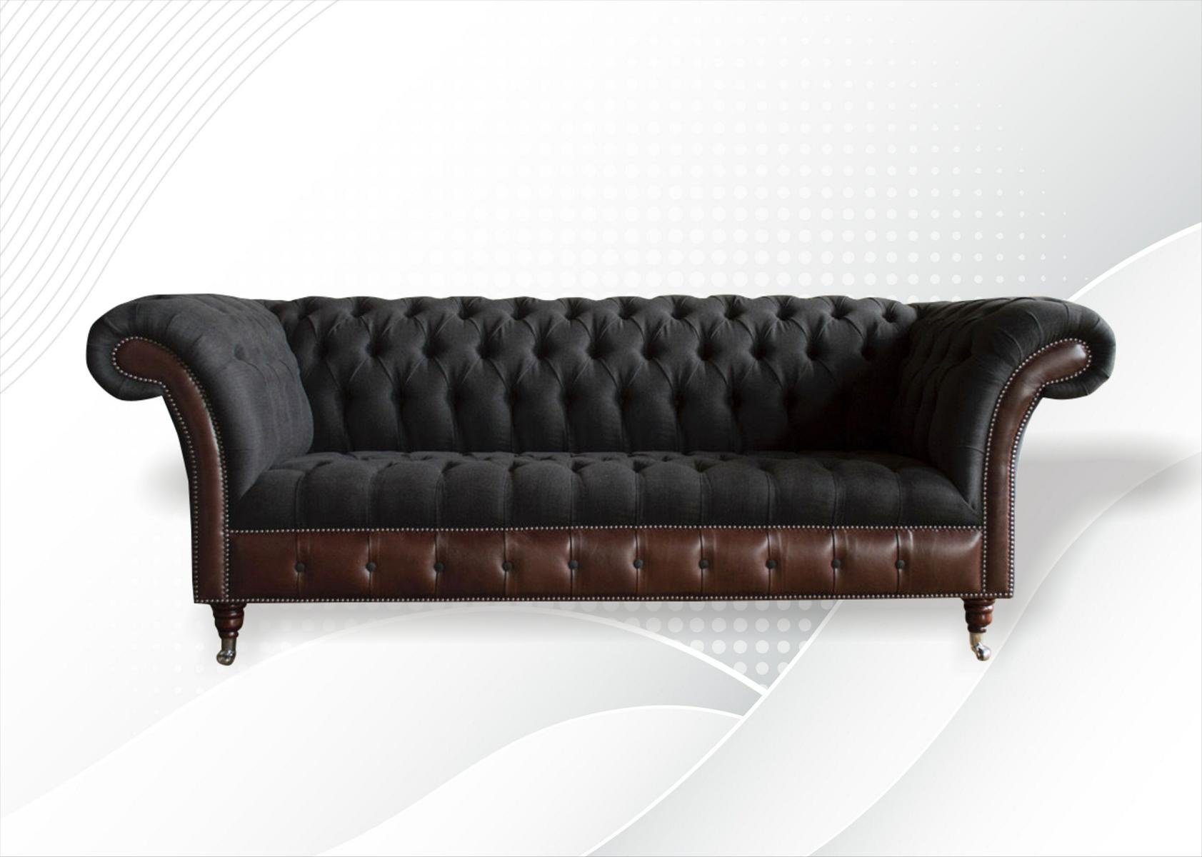 Chesterfield-Sofa, 3 Sofa cm Chesterfield Couch 225 Design JVmoebel Sitzer