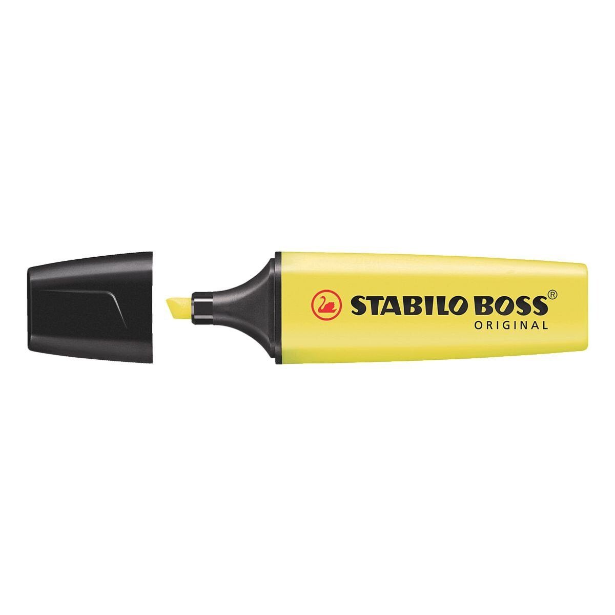 STABILO Marker BOSS® Original, (6-tlg), pink, rot, gelb blau, orange, Textmarker, grün, schnelltrockend