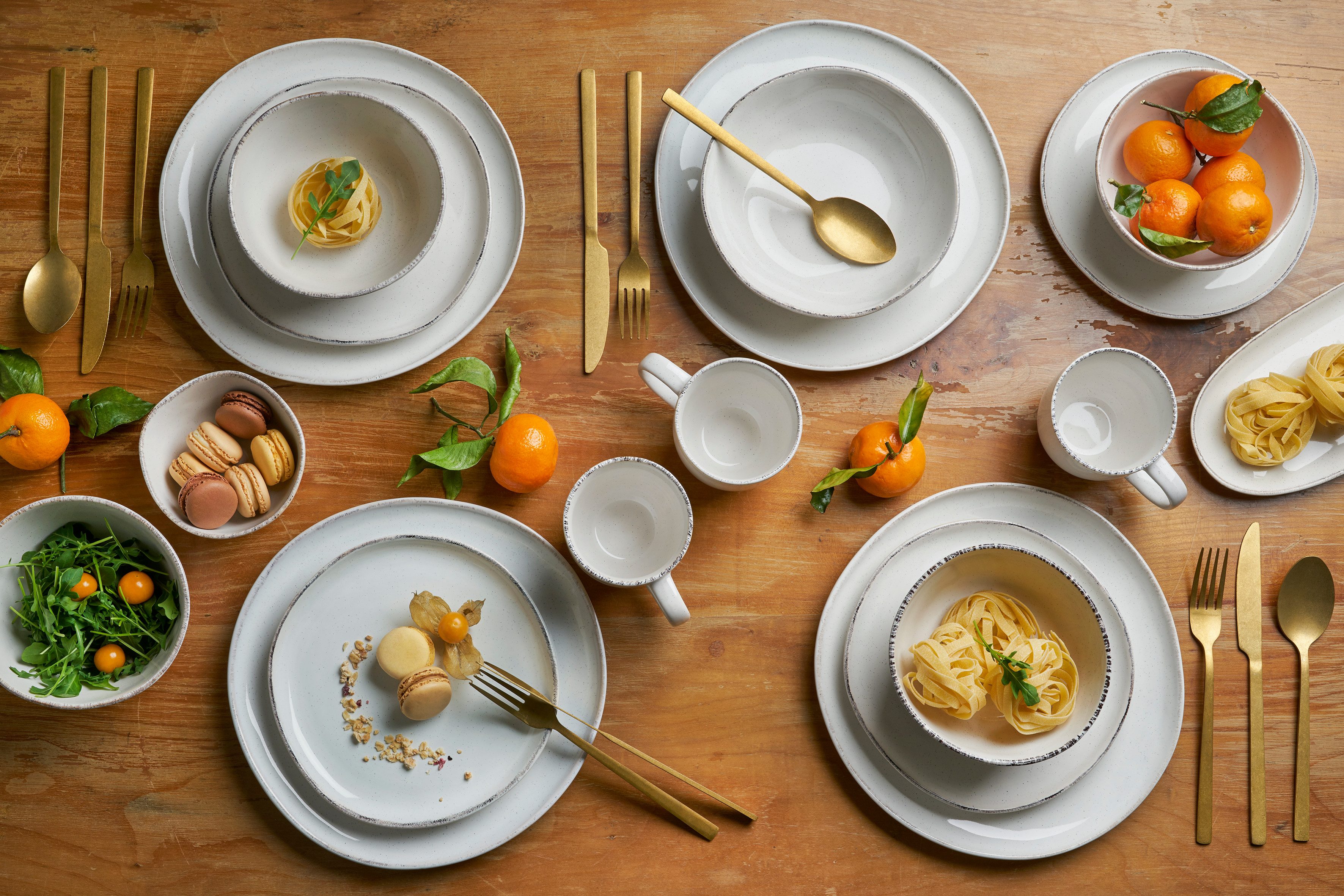 van Well Pastateller Urban, tiefer Teller 19 cm, 6 Stück, (6 St), Teller Set, spülmaschinen- und mikrowellengeeignet