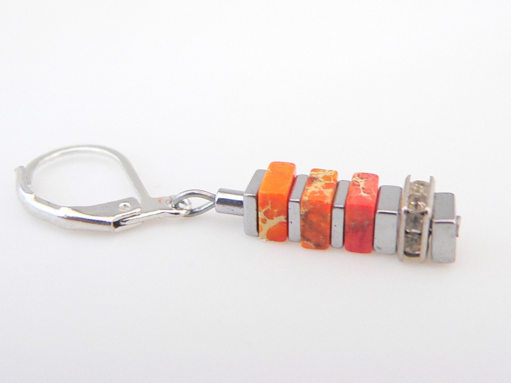 traumschmuck Ohrhänger-Set 224d-o Ohrhänger Ohrringe, Edelstein Sediment Jaspis, Hämatit, Strass (inkl. Schmuckbox), handgefertigt