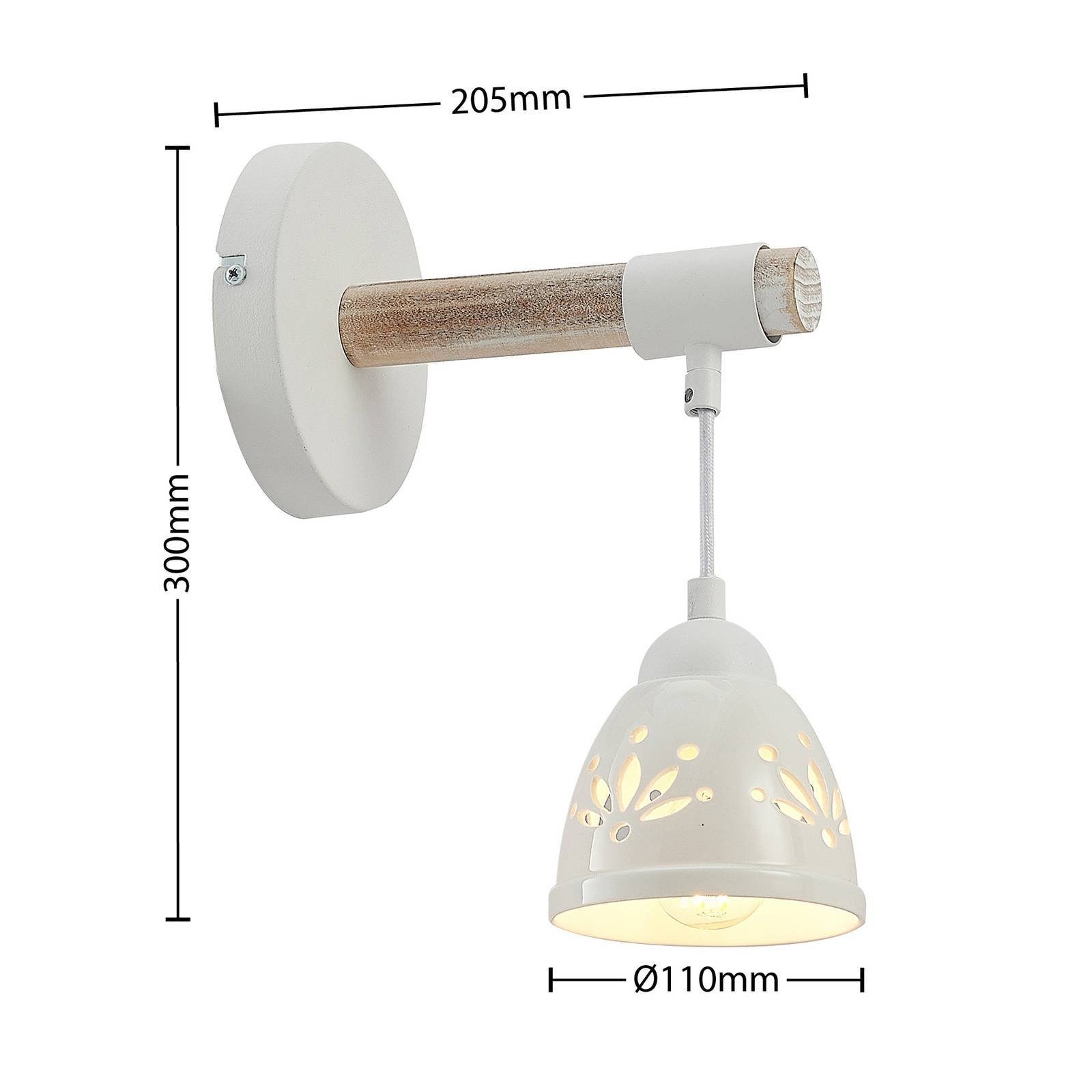 Lindby Wandleuchte Pimana, Holz IP20, 1 x 25 W