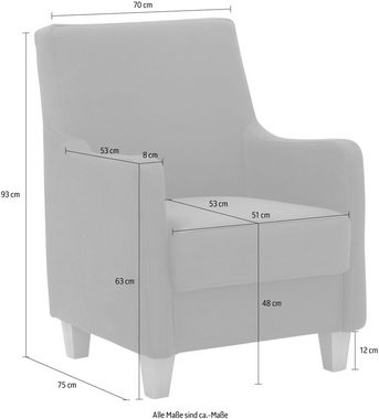 Home affaire Sessel Palmera, Federkern-Polsterung, in 5 Bezugsqualitäten