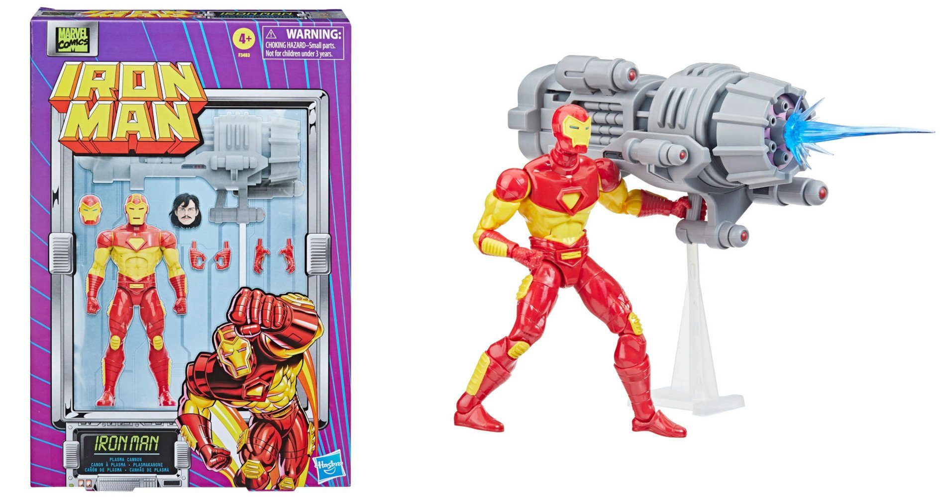 Hasbro Actionfigur Marvel Legends SDCC 2022 Retro Iron Man with Plasma Cannon Actionfigur