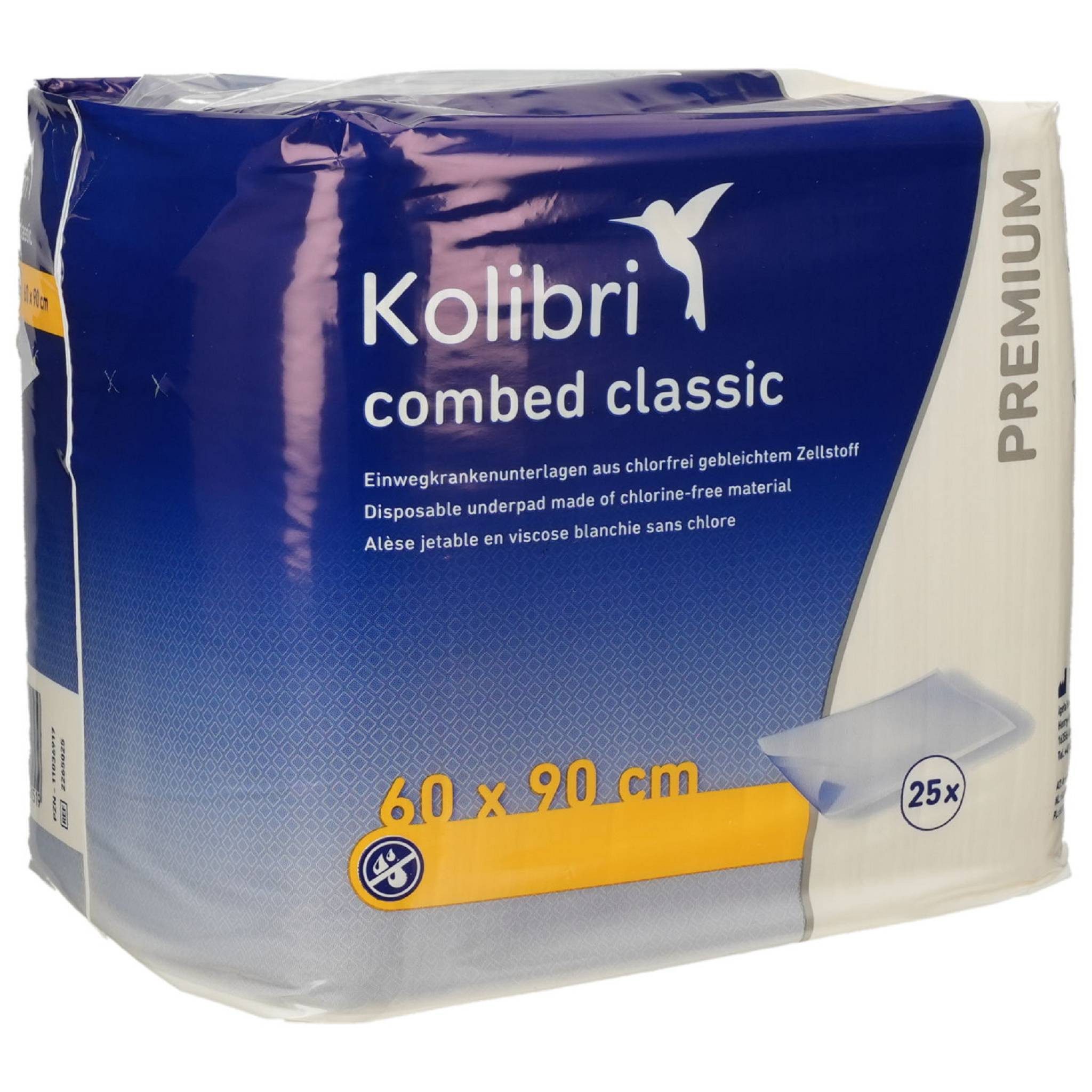 Matratzenauflage combed Krankenunt.premium classic 60x90 cm 25St PZN 11036917 Kolibri