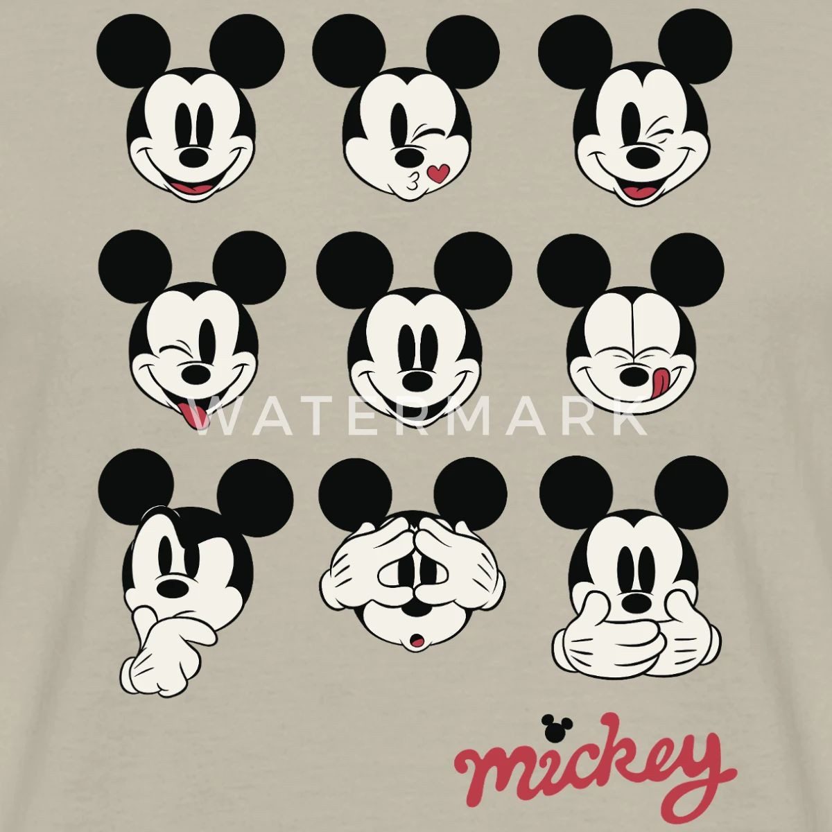 Spreadshirt T-Shirt Mickey & Minnie Mickey Mouse Gesichtsausdrücke Männer T-Shirt (1-tlg)