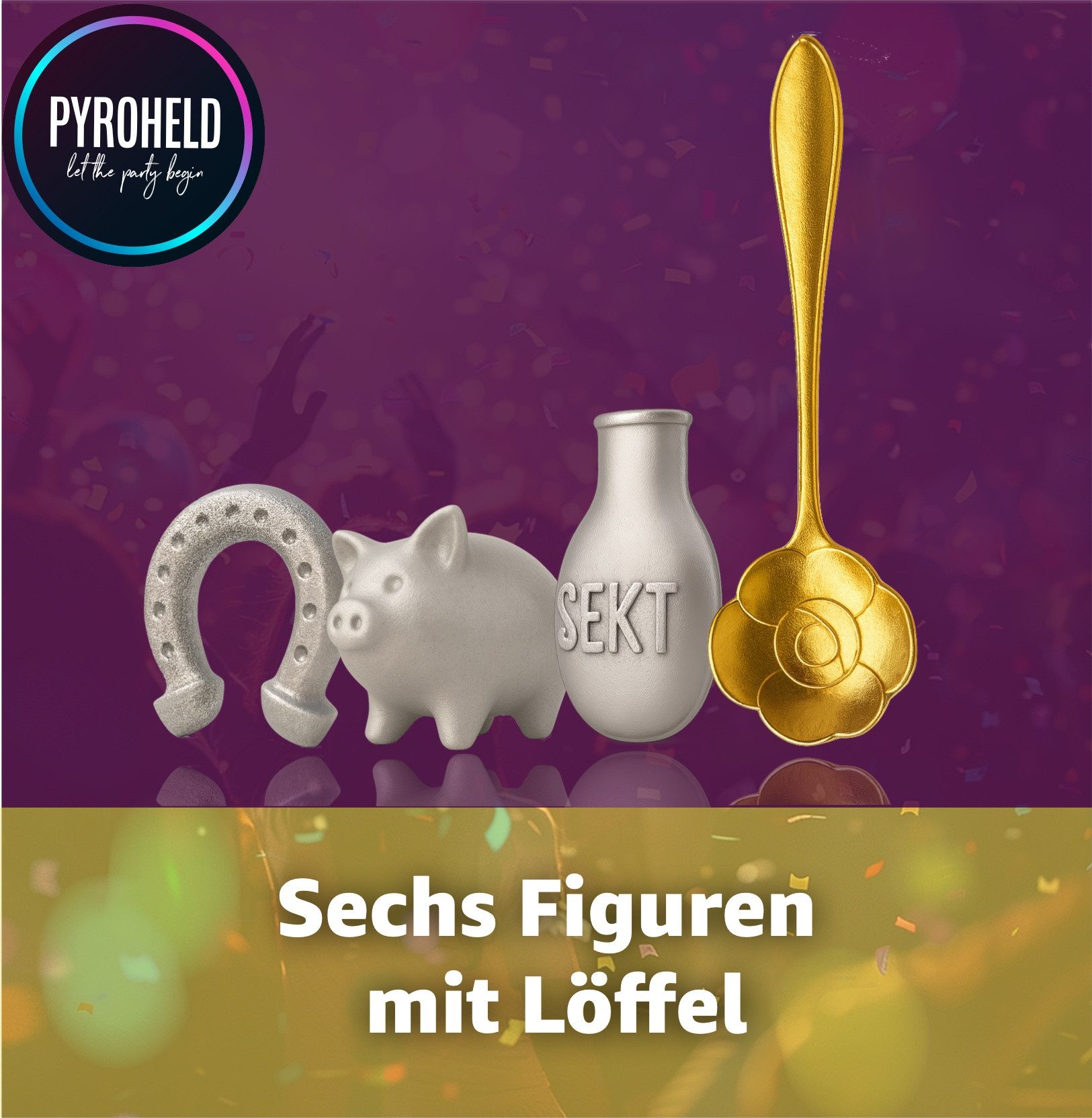 PYROHELD Spiel 7-teiliges Zinngießen - Set: Feuerwerk Spiele für Silvester 2025