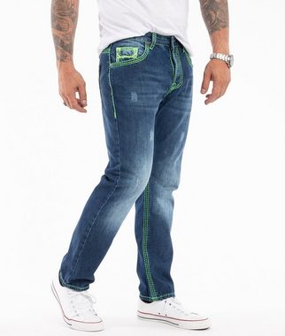 Rock Creek Straight-Jeans Herren Jeans dicke Nähte Blau RC-2271