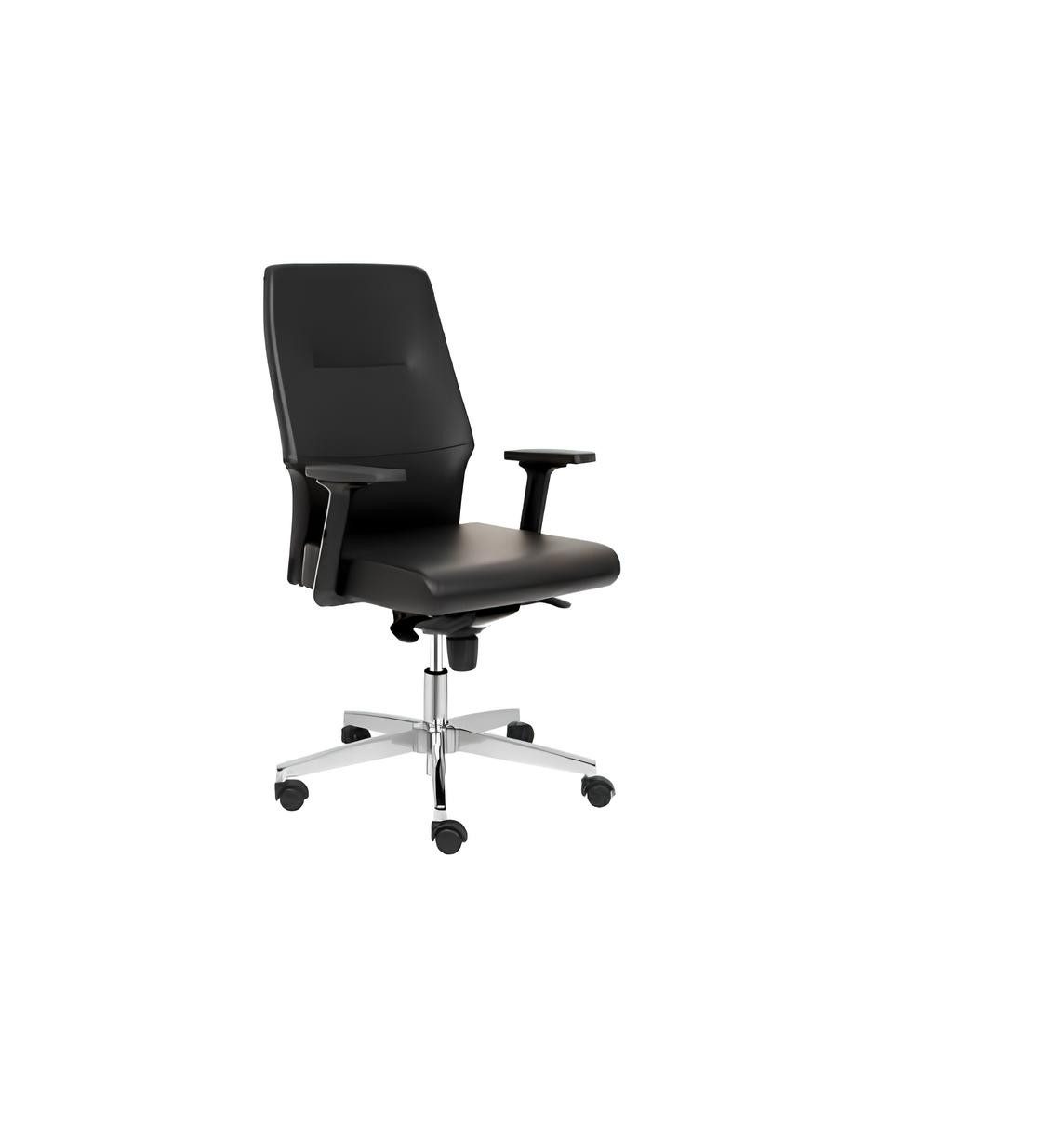 Bürostuhl Schwarzer Drehstuhl aus Kunstleder für Büro und Gaming