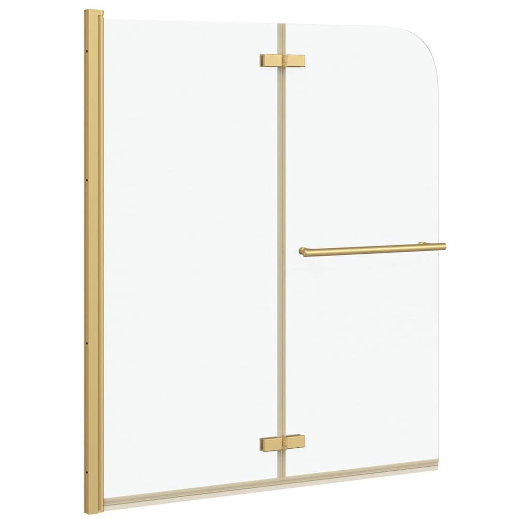 vidaXL Duschwand Duschabtrennung Transparent und Gold 120 x 140 cm, (1 tlg)