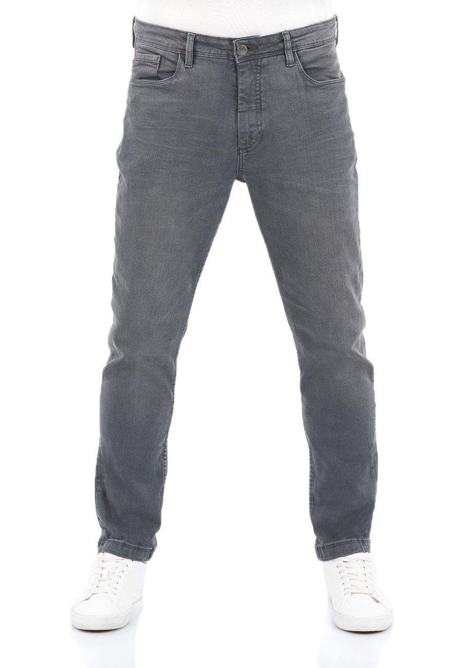 riverso Straight-Jeans Herren Jeanshose RIVChris Regular Fit Denim Hose mit Stretch Grey Denim (G121)