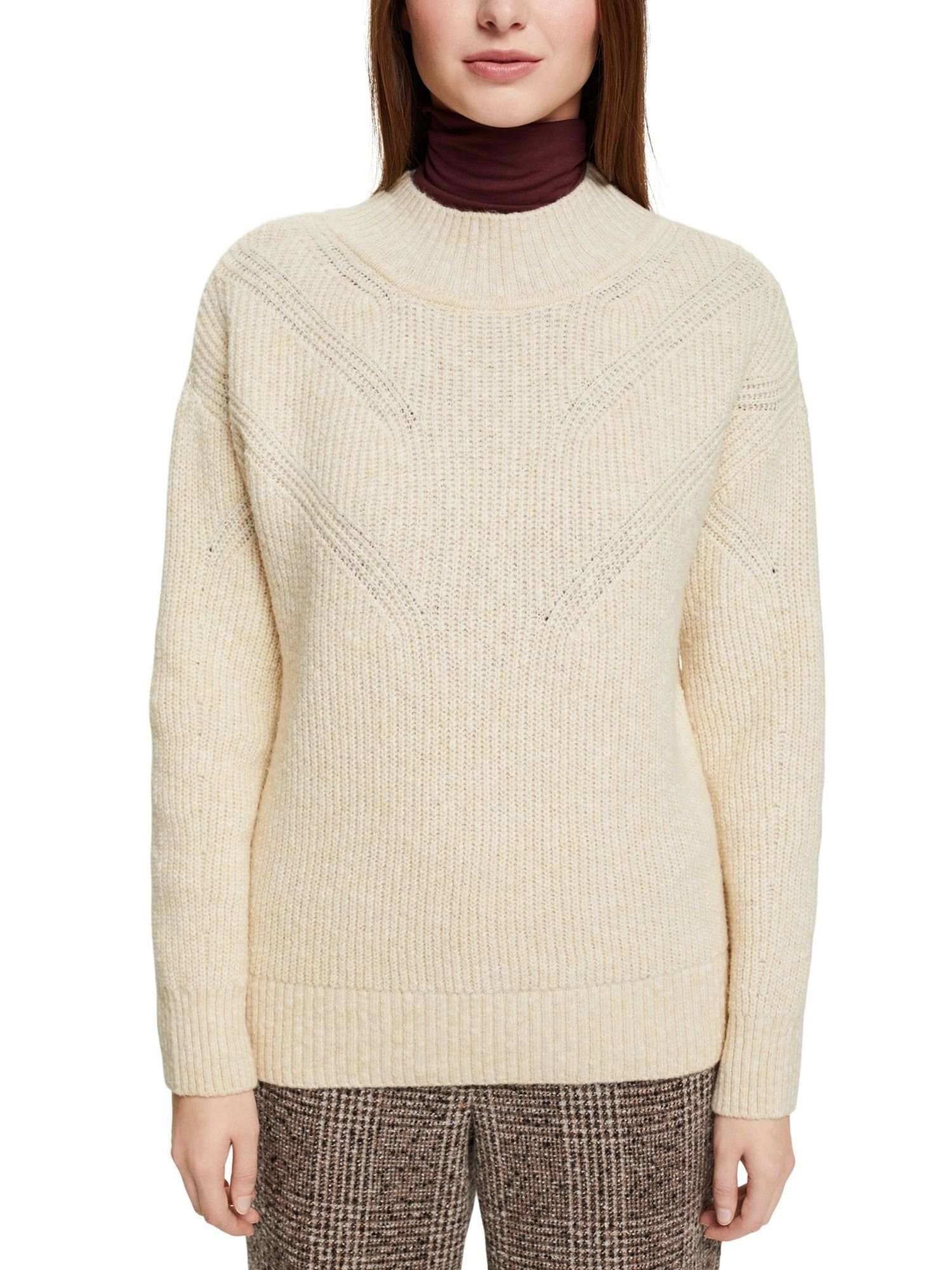 Esprit Rundhalspullover Strickpullover mit Mouliné-Effekt ICE