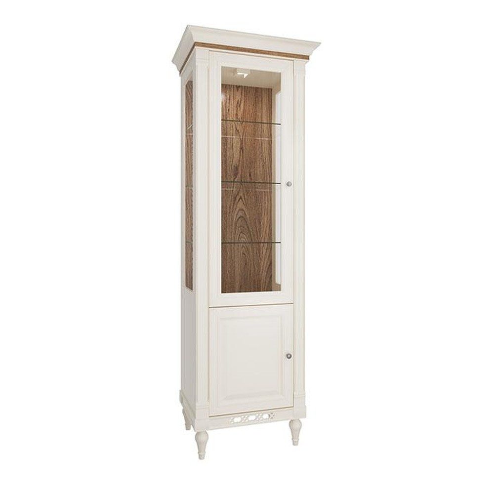 JVmoebel Vitrine Glas-Schrank in Weiß mit Art Deco-Design und Soft-Close-Funktion (1-St) Made in Europa