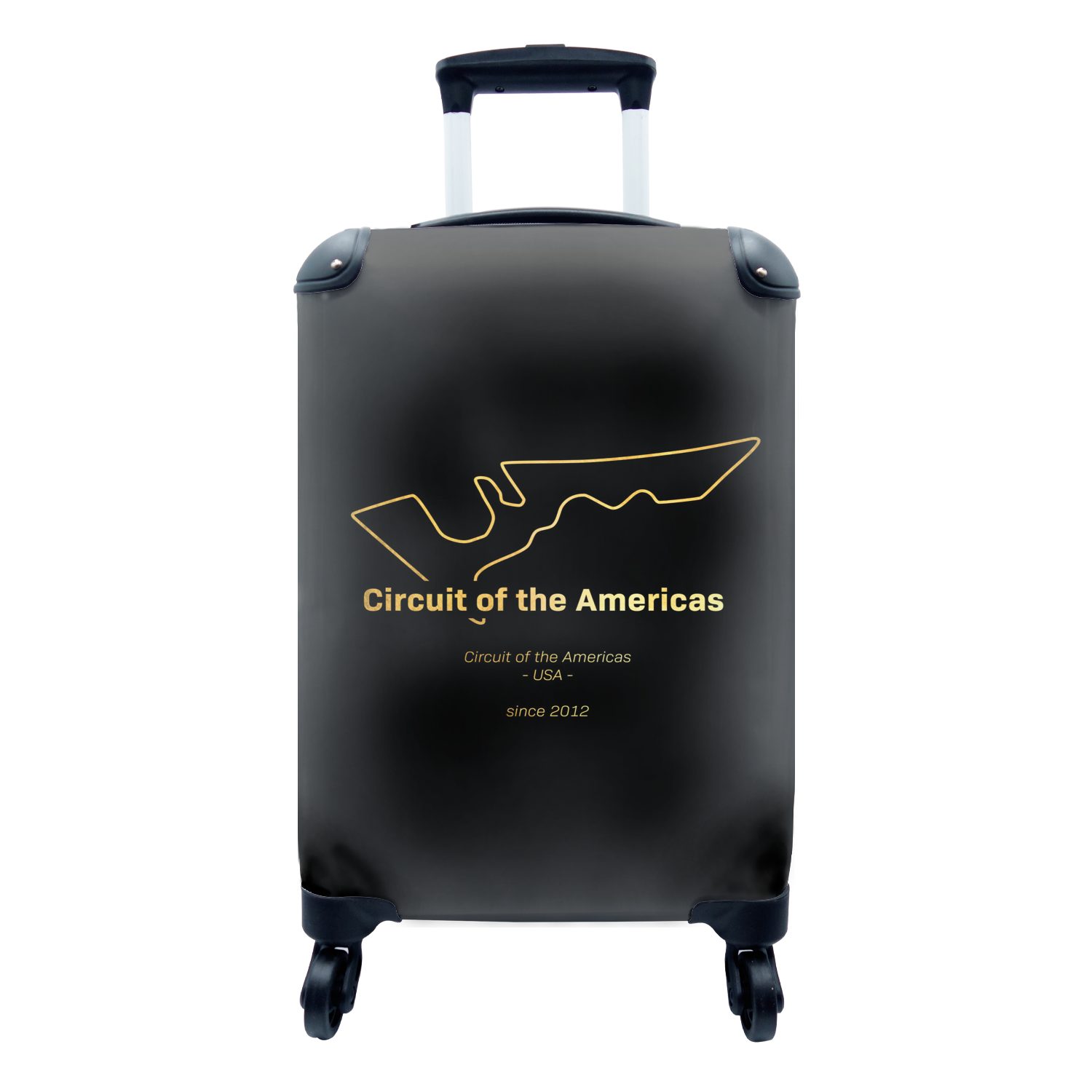 MuchoWow Handgepäckkoffer Amerika - F1 Handgepäck 4 Reisekoffer Ferien, mit Rollen, für Reisetasche - Trolley, Rennstrecke, rollen