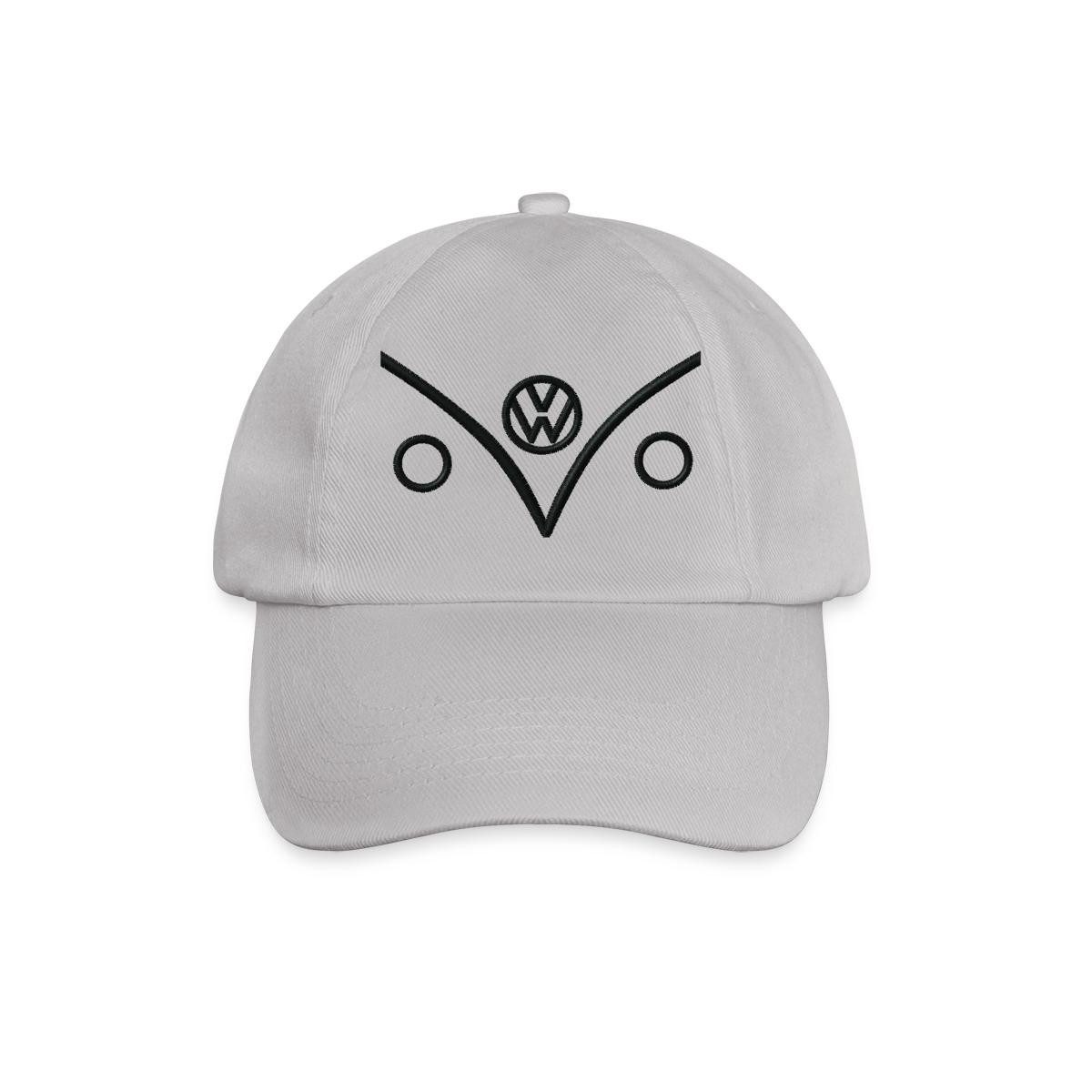 Spreadshirt Baseball Cap Volkswagen VW Bulli Outlines Vorne Schwarz Stick Baseballkappe (1-St)