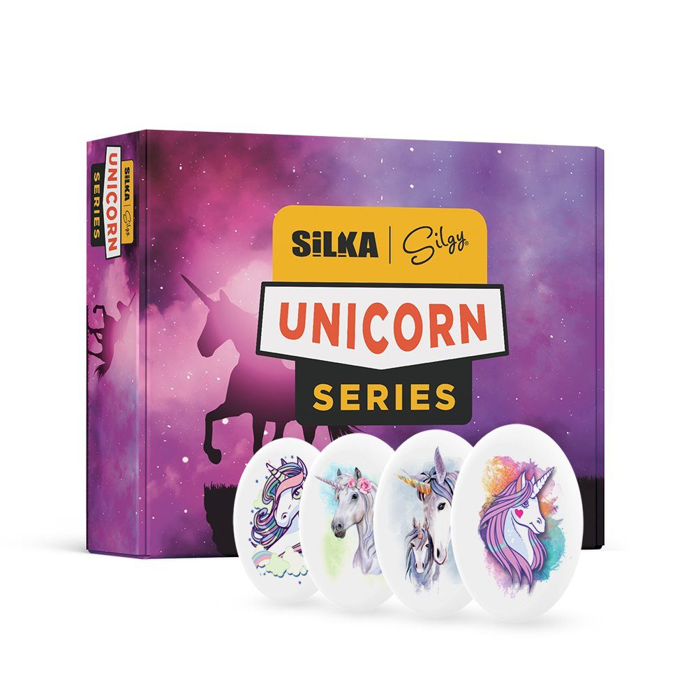 SiLKA Radiergummi Silka 36 Stück Unicorn Radiergummis, Radierer für Kinder und Erwachse