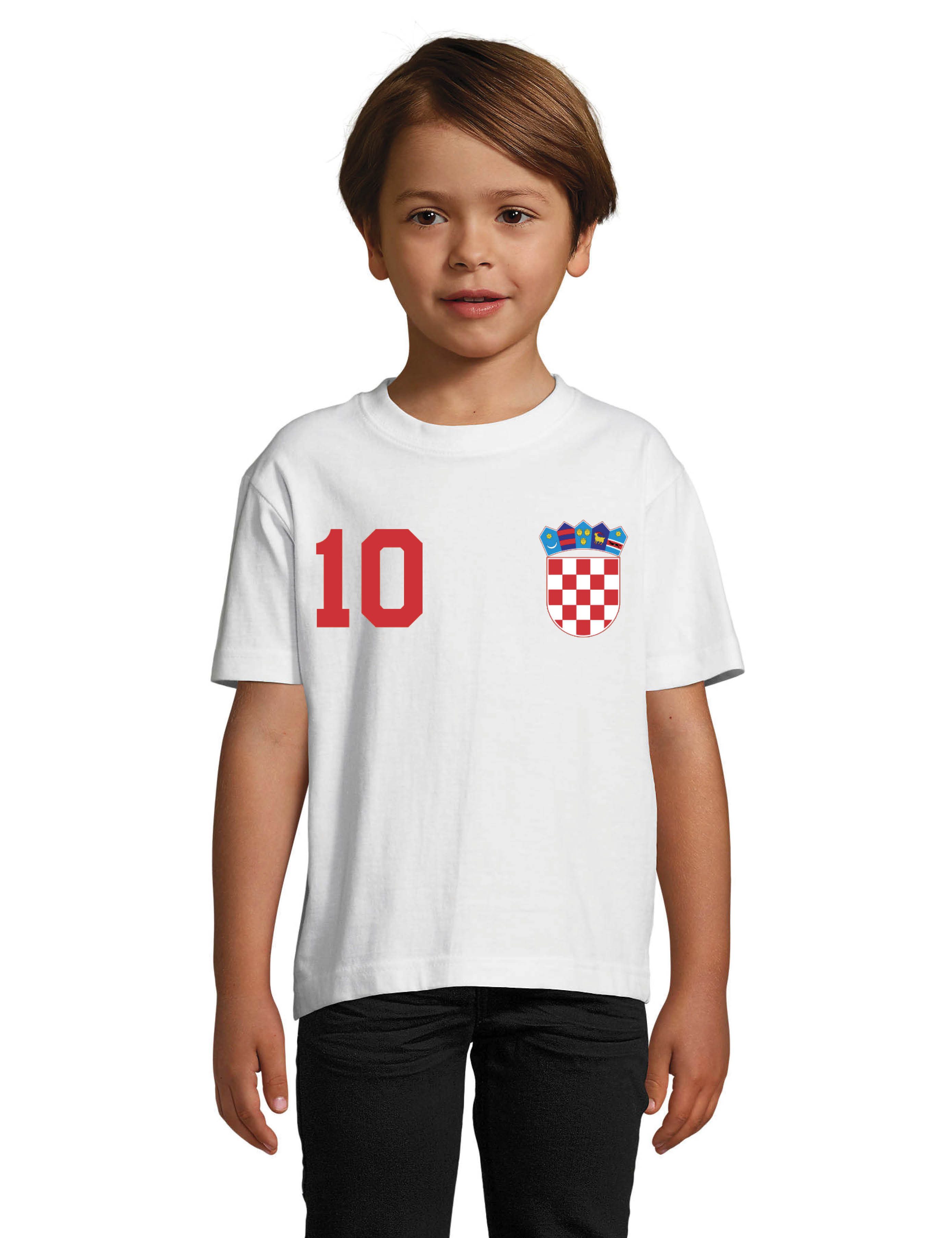 Youth Designz T-Shirt Kroatien Kinder T-Shirt im Fußball Trikot Look mit trendigem Motiv