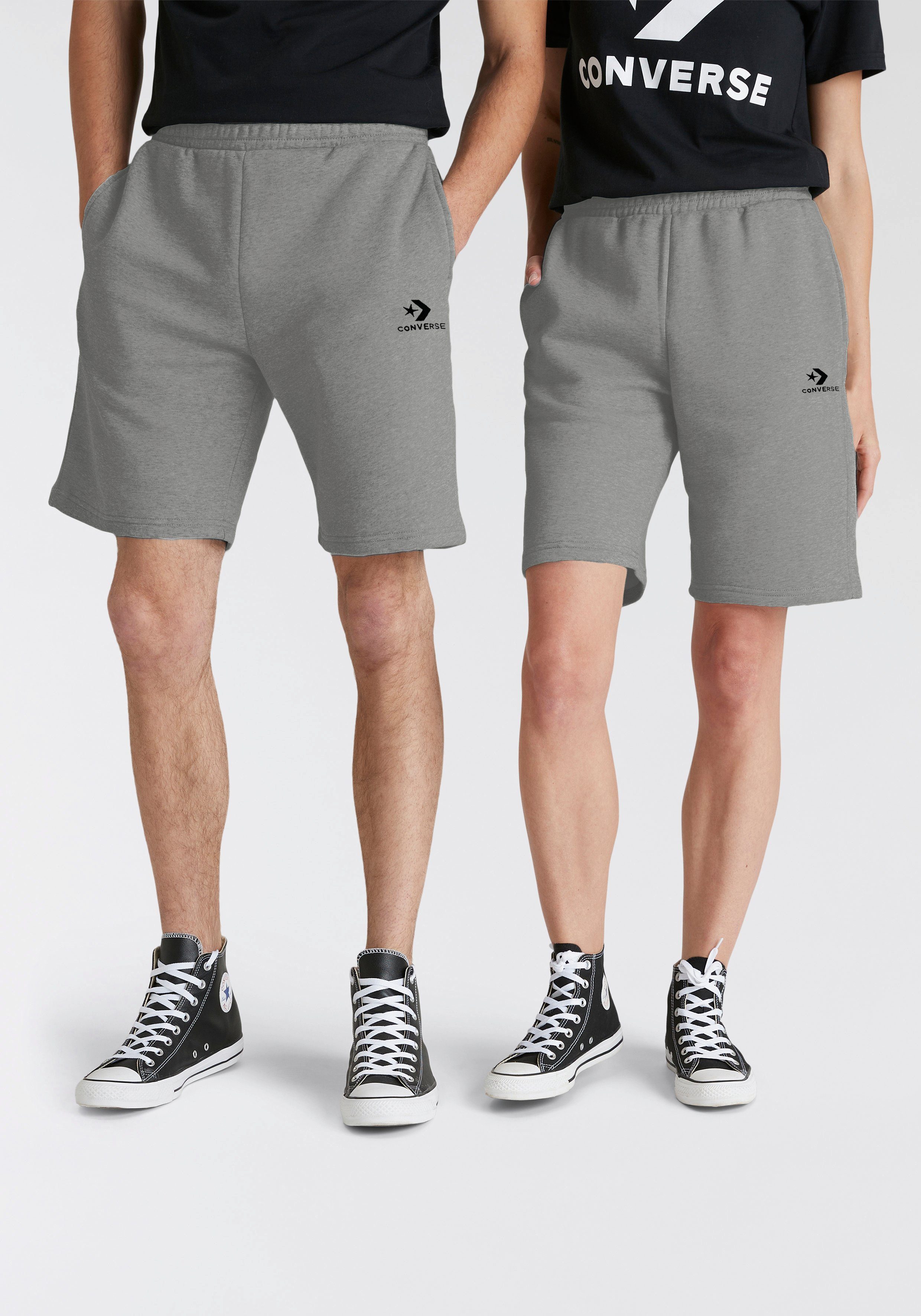 Converse Sweatshorts CONVERSE GO-TO (1-tlg) CHE hellgrau EMBROIDERED STAR