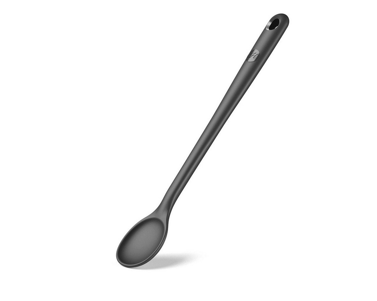 Hoffmann Germany Kochlöffel Rührlöffel Silikon Edelstahl 30 cm anthrazit, Edelstahlkern, geschmacksneutral, 200°C, spülmaschinenfest