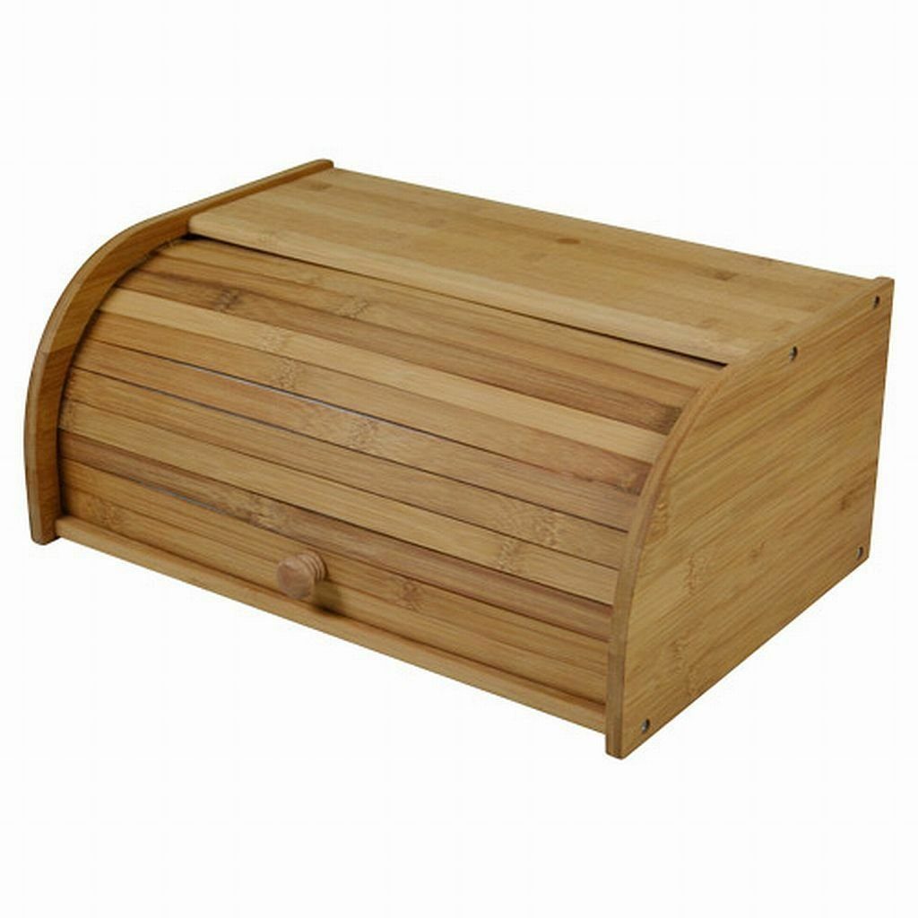 sesua Brotkasten Bambus Brotkasten Bambus Holz Brotbox Brotaufbewahrung, Brotkiste