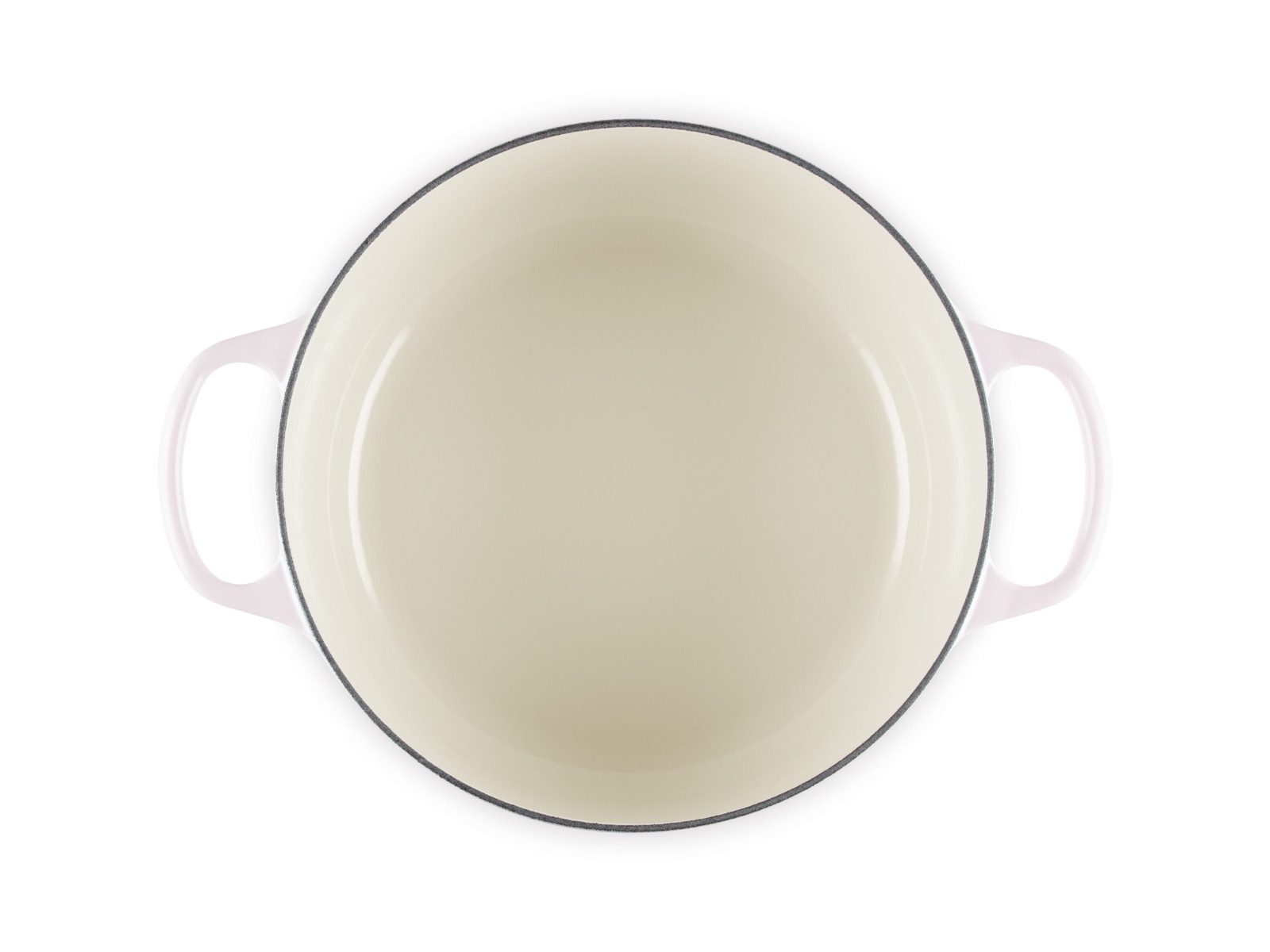 LE CREUSET Bräter Bräter Blume Signature rund shell pink 26cm, Emailliertes Gusseisen