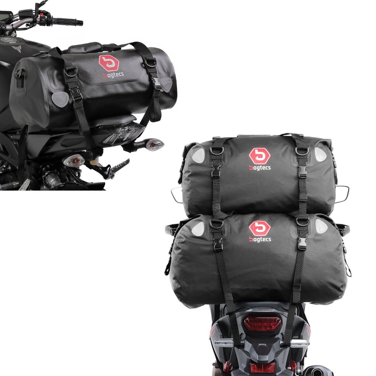Bagtecs Reisetasche Hecktasche Set XF60 + XF40 Volumen 100 L Dry Bag Wasserdicht + Hecktas