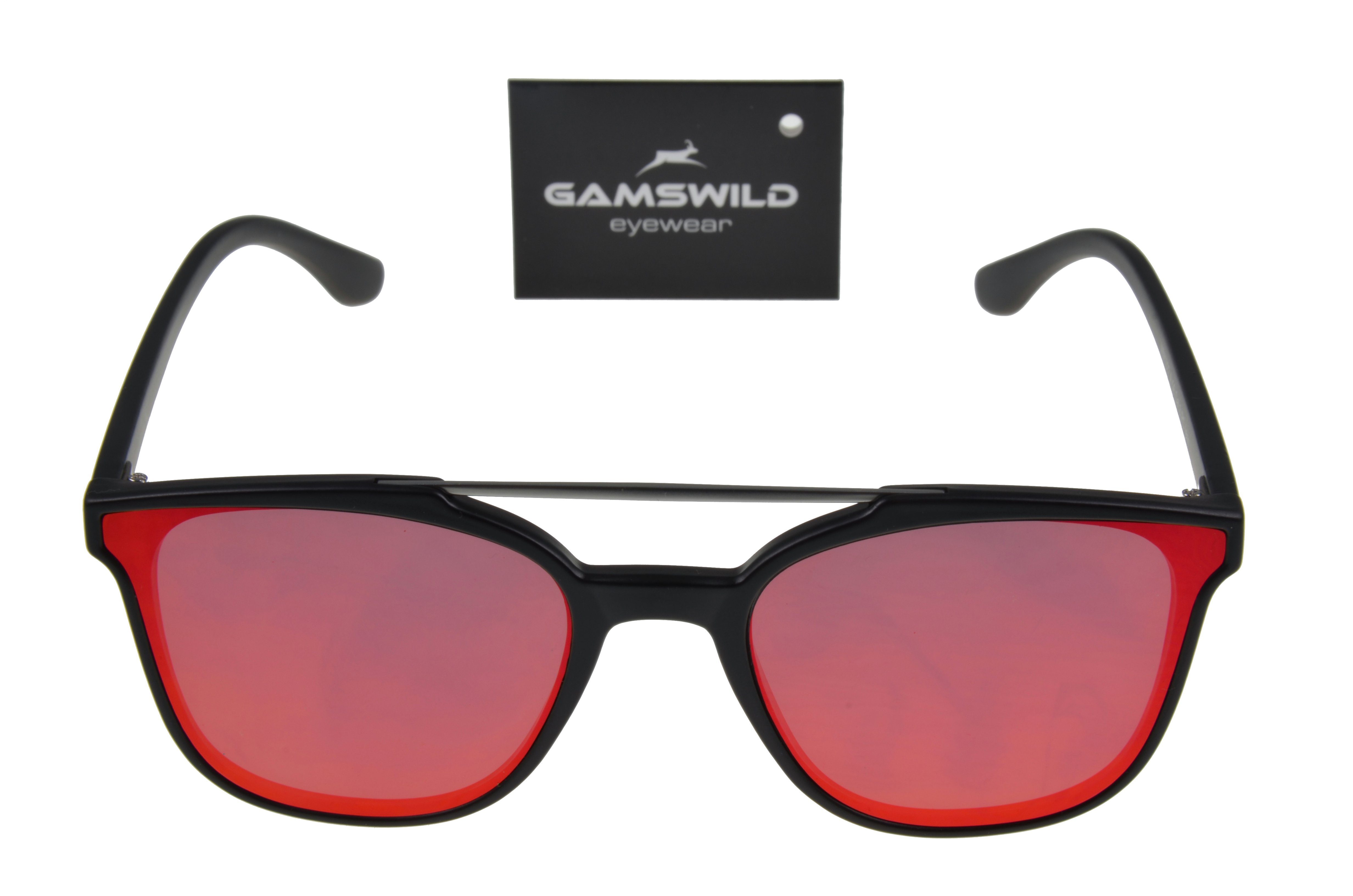 Herren Quersteg Brille WM1022 violett, Mode Sonnenbrille rot, Gamswild silber gold, Cat-Eye, Damen GAMSSTYLE Unisex