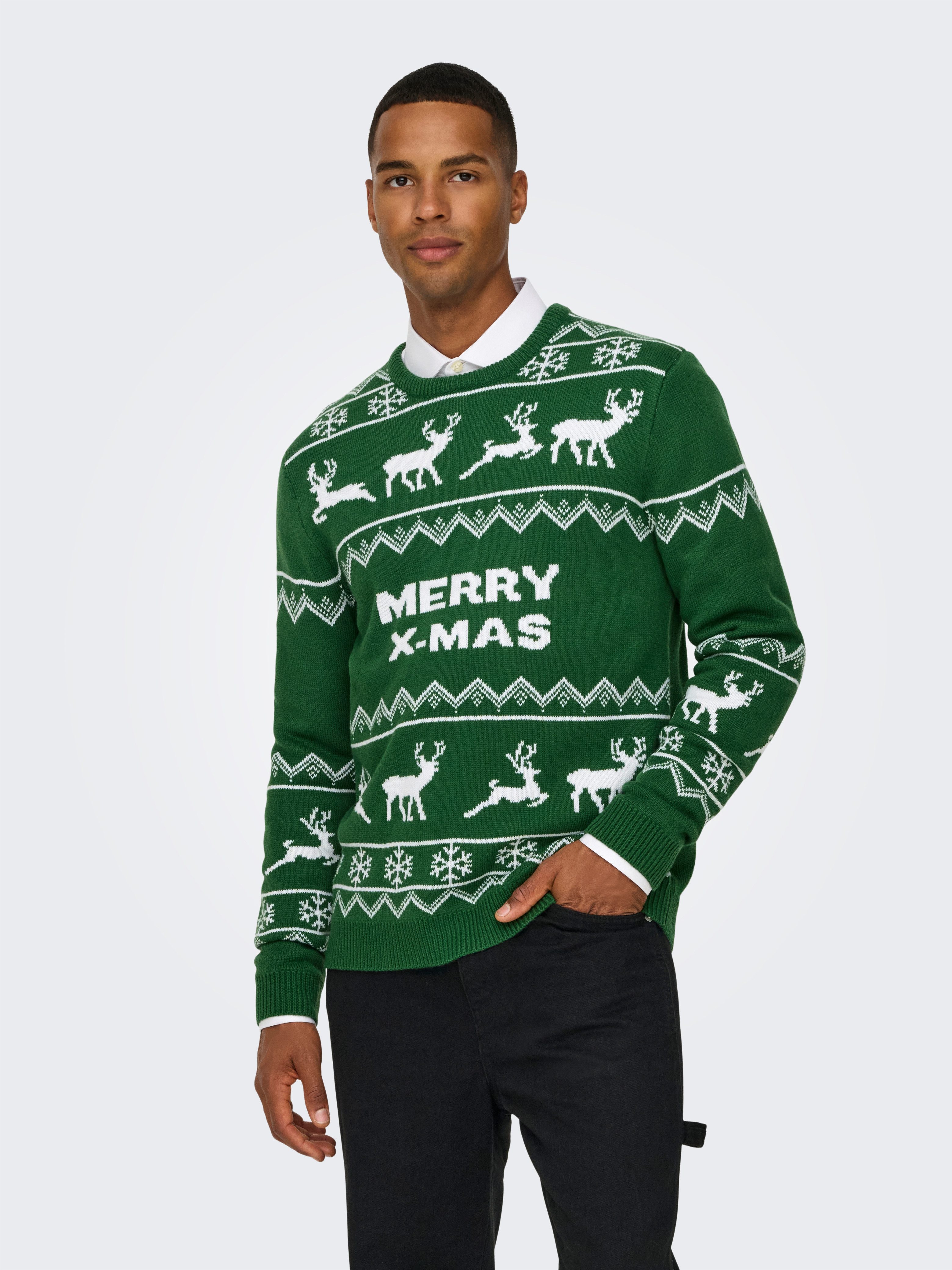 ONLY & SONS Strickpullover ONSXMAS REG 5 ALLOVER CREW KNIT günstig online kaufen