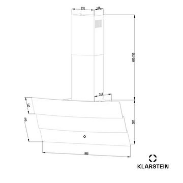 Klarstein Deckenhaube Serie CGCH3-Antonia-90BK Antonia, Kopffreihaube head -free Abluft Umluft LED Touch