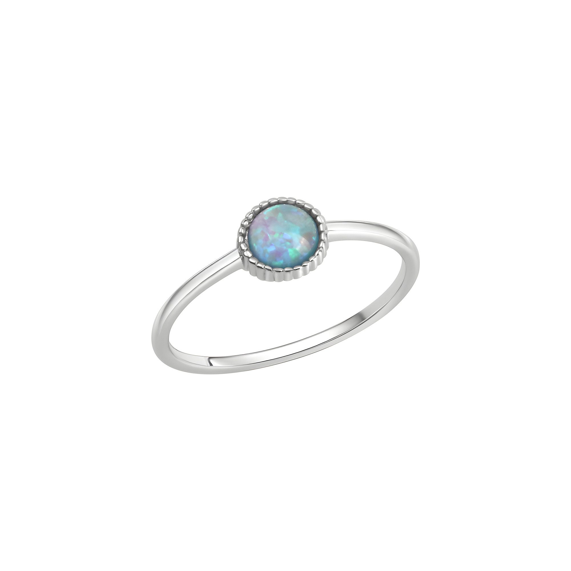 Vivance Fingerring 925/- Sterling Silber rhodiniert Synth. Opal günstig online kaufen