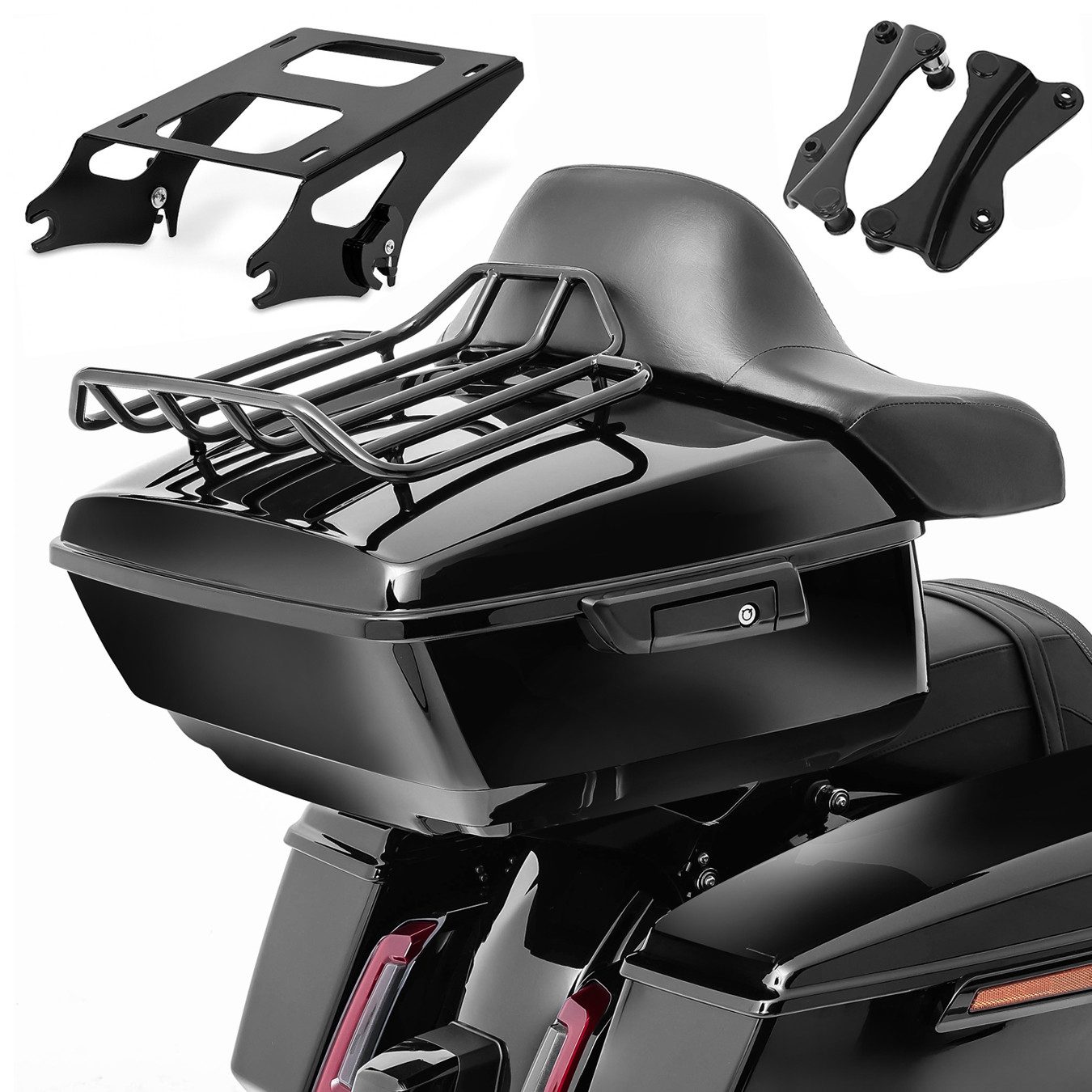 Craftride Reisetasche Set Topcase King NLB mit Gepäckgitter + Rückpolster und Topcaseträger
