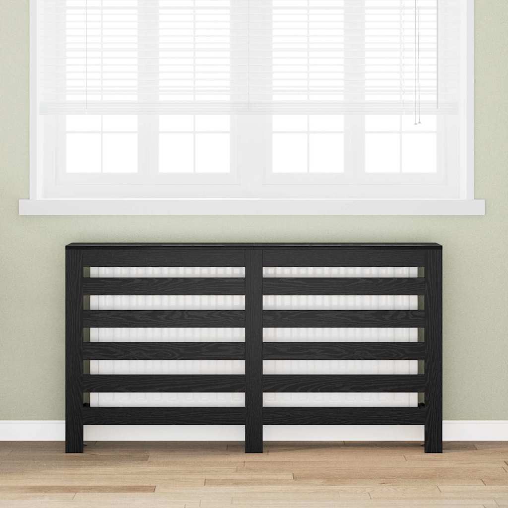 vidaXL Heizungsverkleidung, Heizkörperabdeckung Schwarz Eichen-Optik 149 x 20 x 82 cm