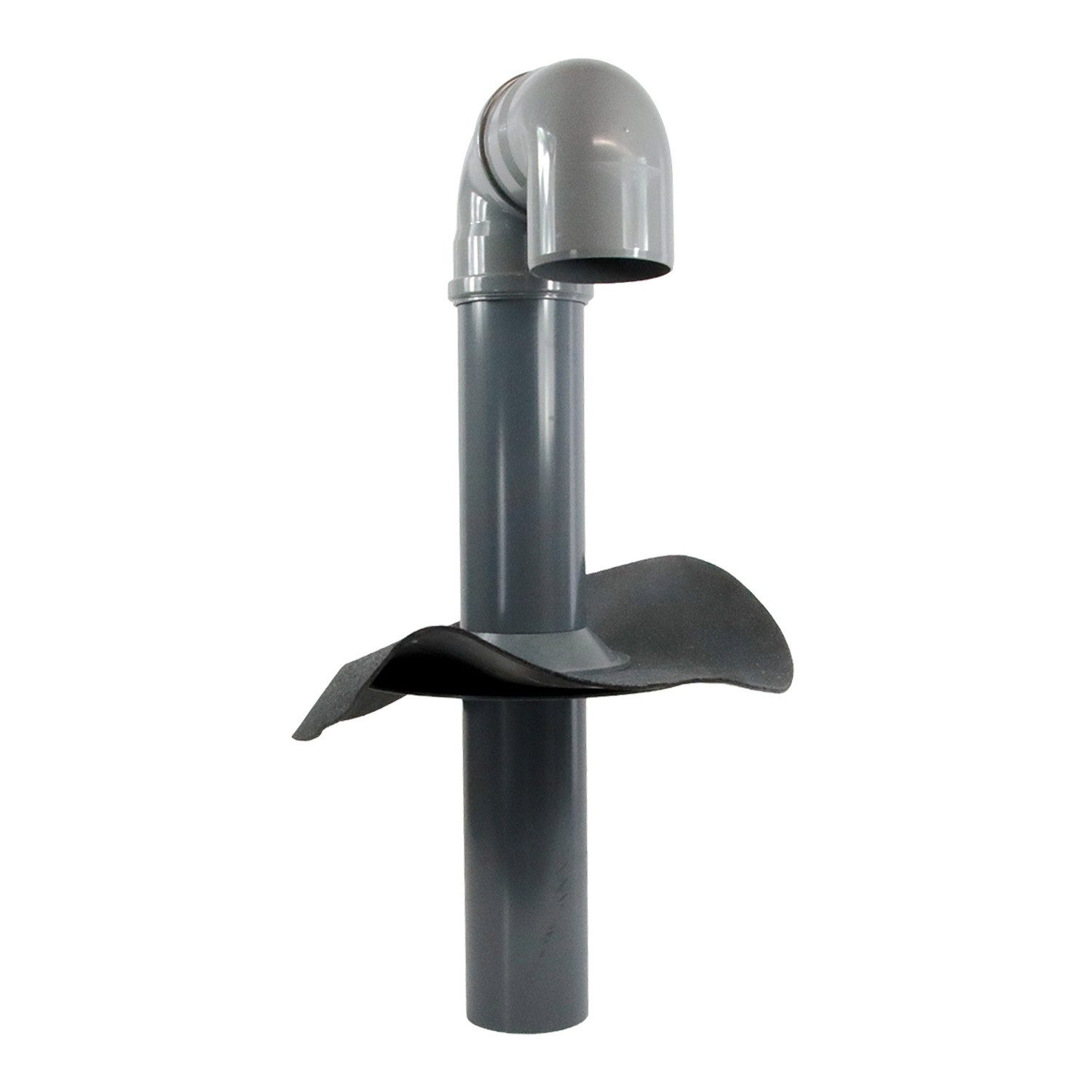 FLECK Dachdurchführung Flachdach-Schwanenhals DN 100 Schnelle Steckmontage, Spezial-Hart-PVC, Ø 10 cm