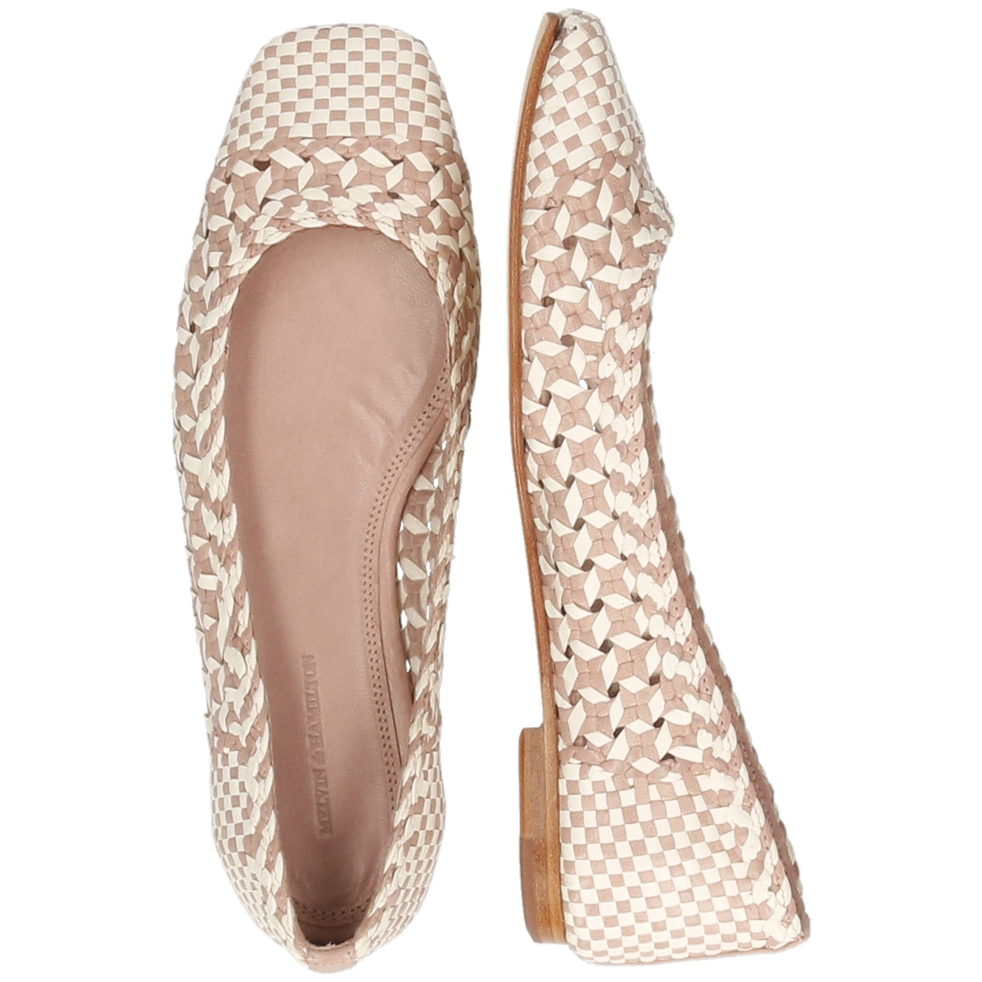 Melvin & Hamilton Elyssa 1 Leder-Geflochtene Schuhe für Damen Ballerina Flache Absätze, Echtes Leder, Von Hand geflochten