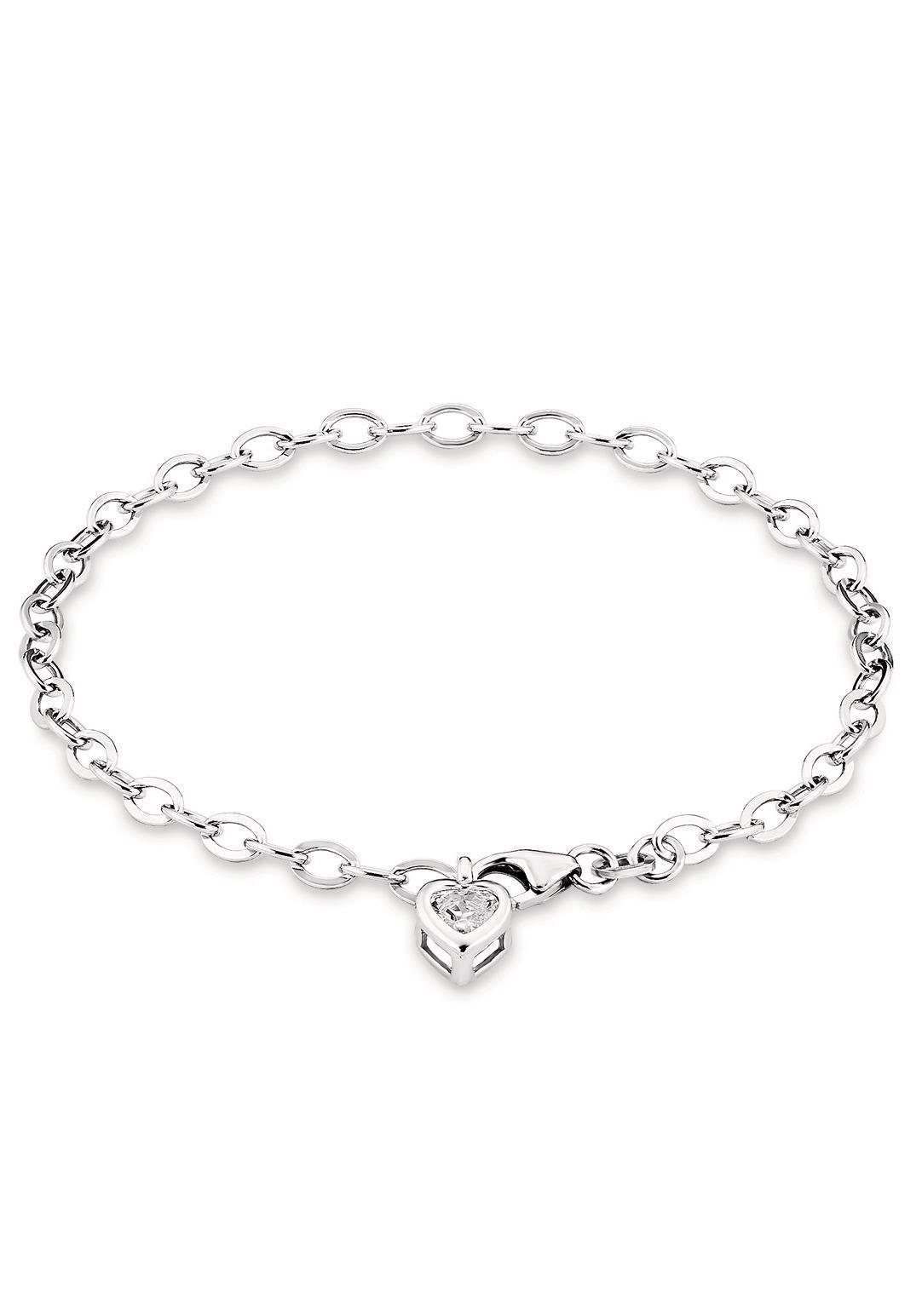 Amor Silberarmband Schmuck Geschenk Armkette Herz LIEBE, mit Zirkonia