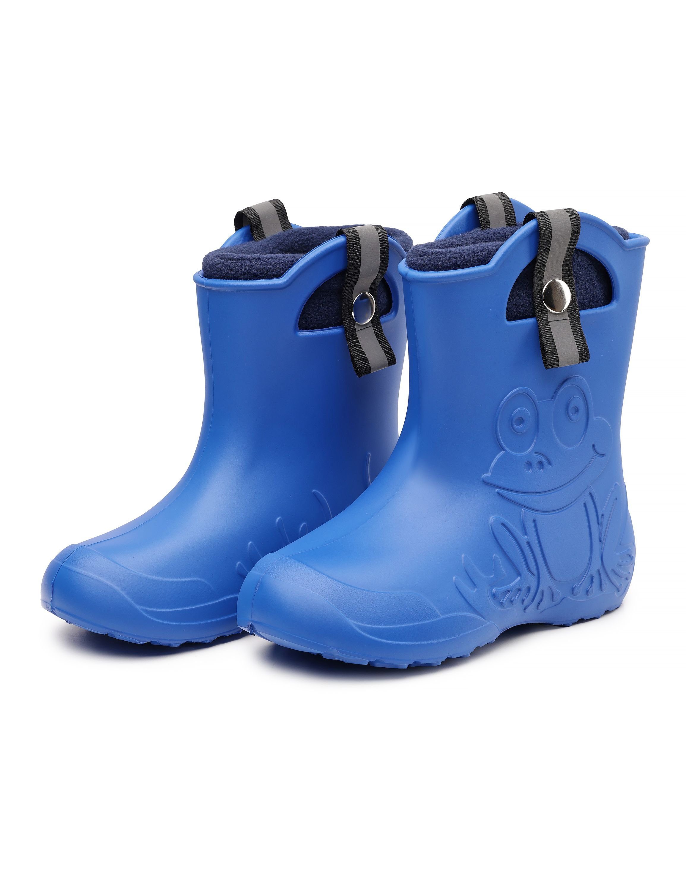 Ladeheid Schaftformer Kinder Gummistiefel für Socken Marineblau Regenstiefel Stiefelsocken Wärmende