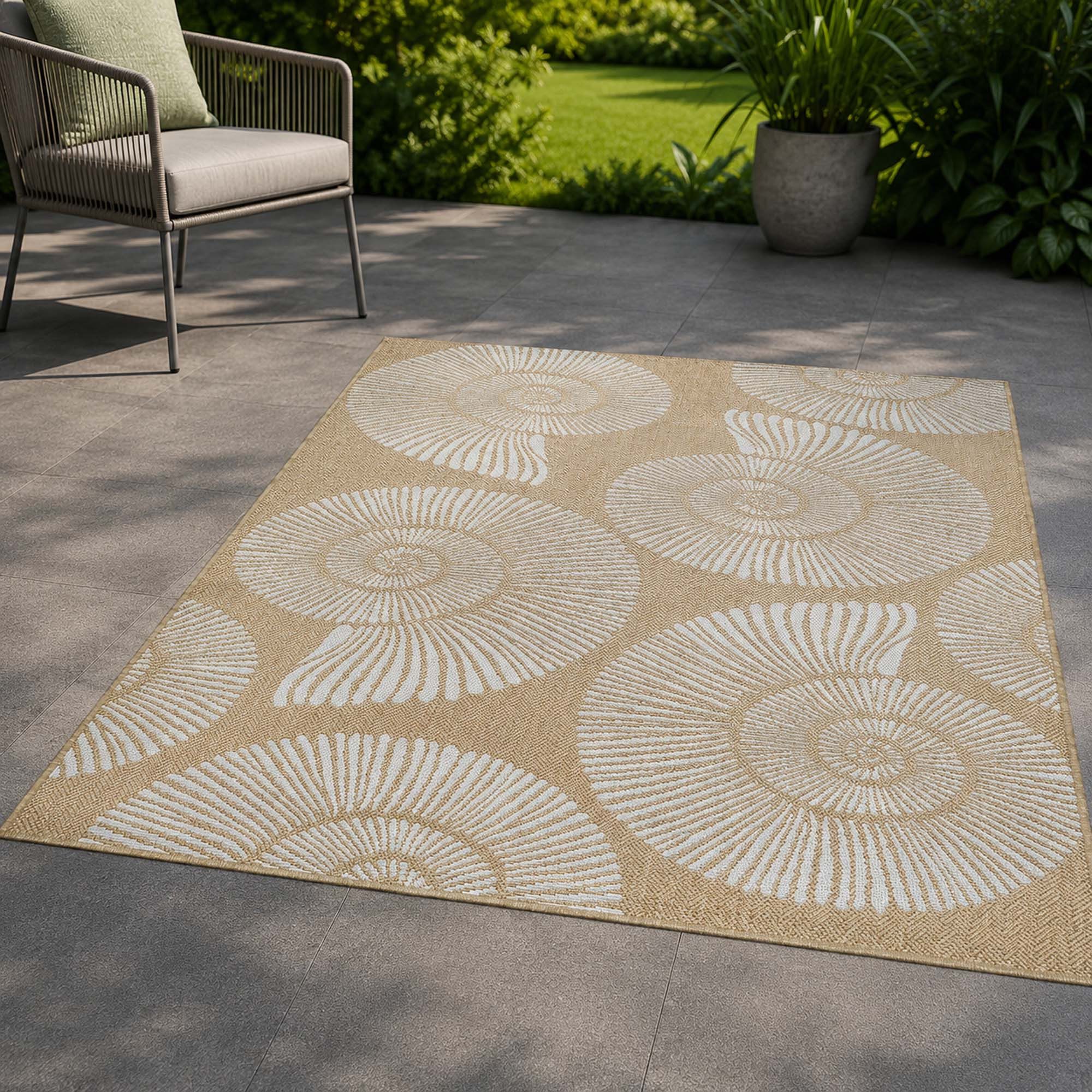 TaraCarpet Teppich TaraCarpet Regina Maritim Wohnzimmer,Schlafzimmer,Esszimmer natur, rechteckig, Höhe: 7 mm, Küche Flur Terrasse Garten Balkon 80x150