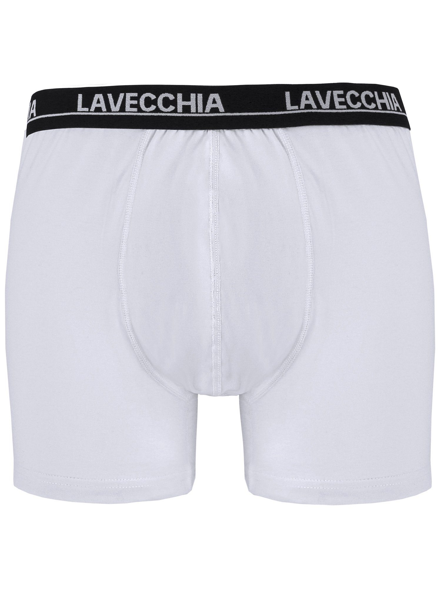 Lavecchia Logoschriftzug Bund mit Übergrößen 3-St) FL-1020 Boxershorts weiß Retroshorts am Herren (Packung,