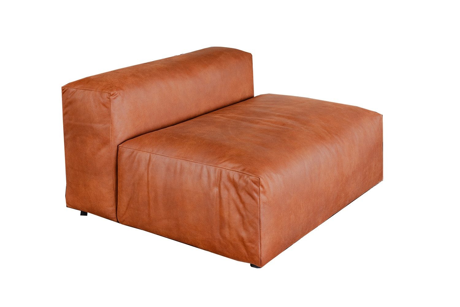 KAWOLA Sessel MIA Lederfaserstoff cognac – Sitz- und Lehnmodul – flexibel, Edle Lederoptik, pflegeleicht & individuell kombinierbar