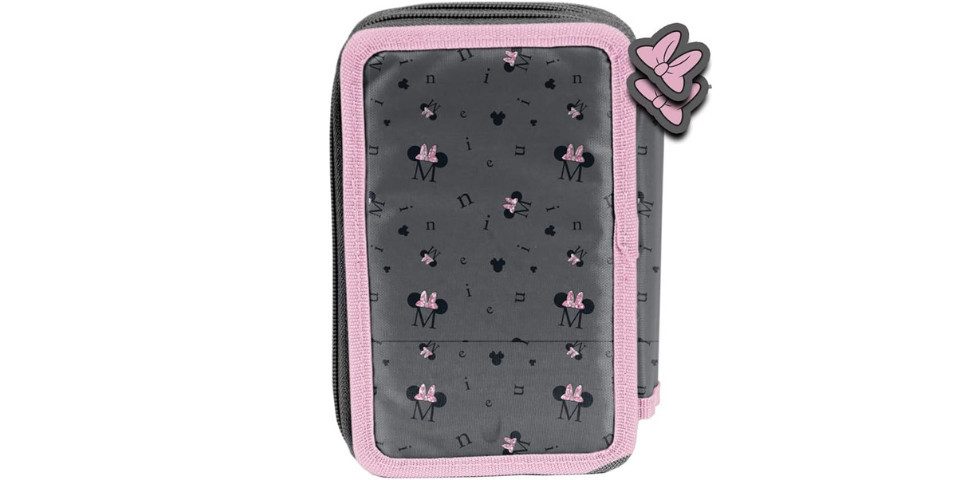 GOLDKIDS Federmäppchen Federtasche Minnie Mouse 3-fache Federmappe Federmäppchen 45-, (teilig gefüllte Schüleretui Stifte und, 1-tlg., Pinsel inkl. Aufgabenheft Federbox Etui), Stiftetasche Schlamper-Etui Schul-Etui