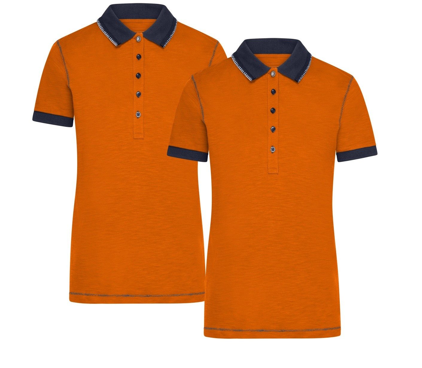 James & Nicholson Poloshirt Doppelpack Damenpoloshirt in trendiger Slub Qua günstig online kaufen