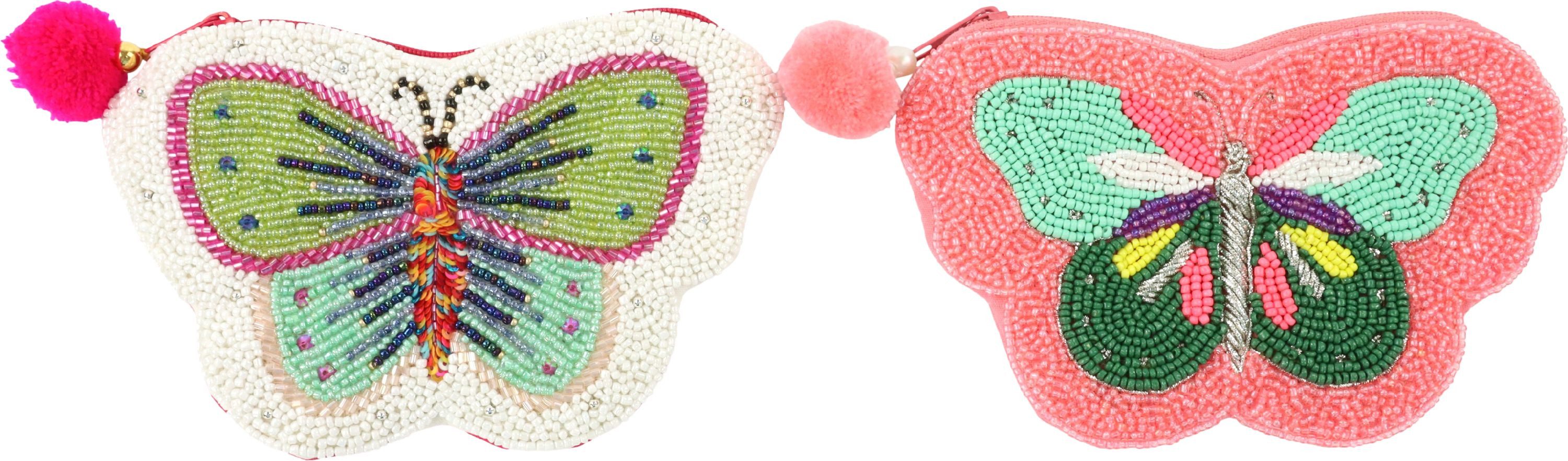 FURNARO Handtasche (2-tlg. Taschenset), Aufwendig handbestickt, farbintensives Design