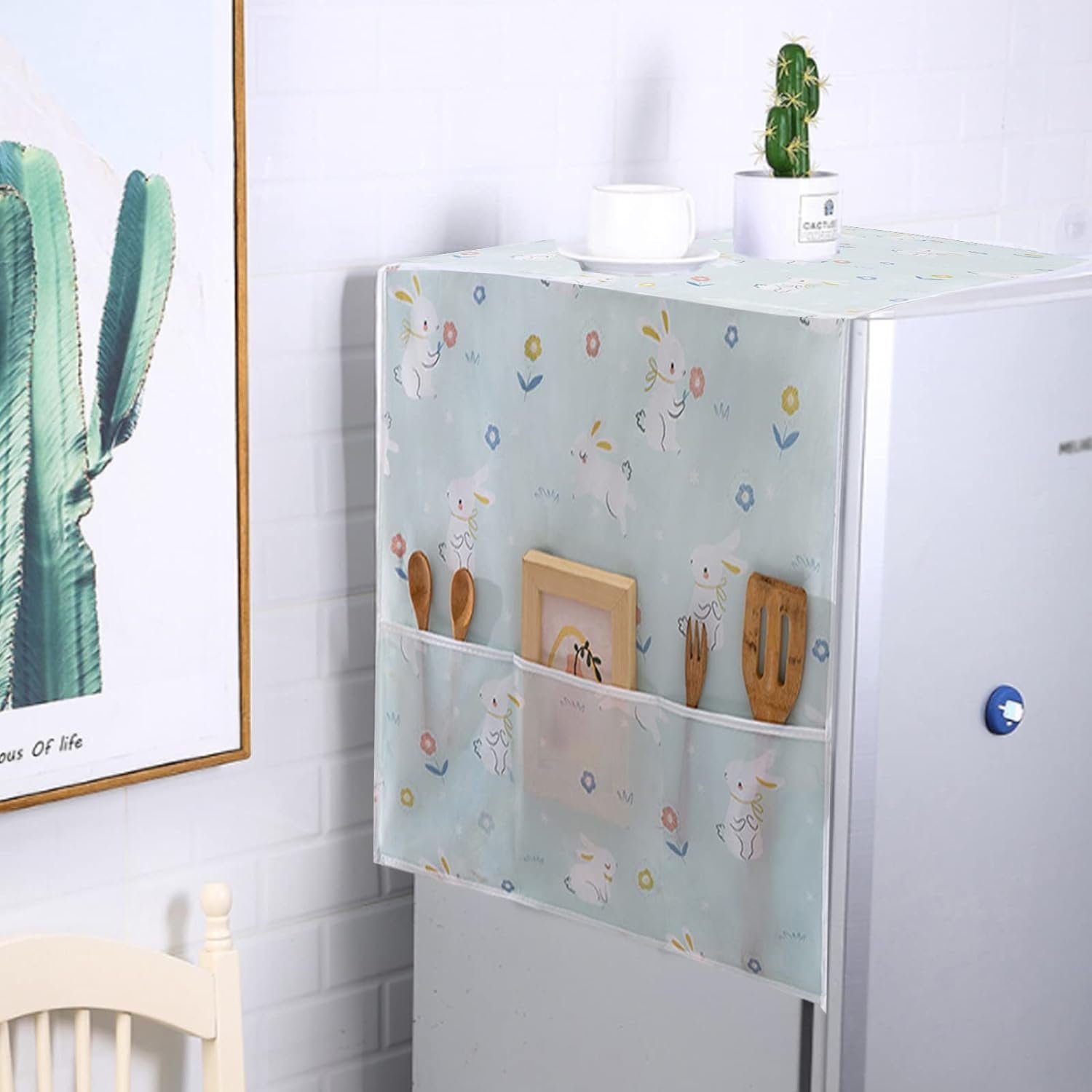 Staubschutz Wäschespinne-Schutzhülle cm Kühlschränke mit Stück 2 130*55 FELIXLEO Aufbewahrungstasche