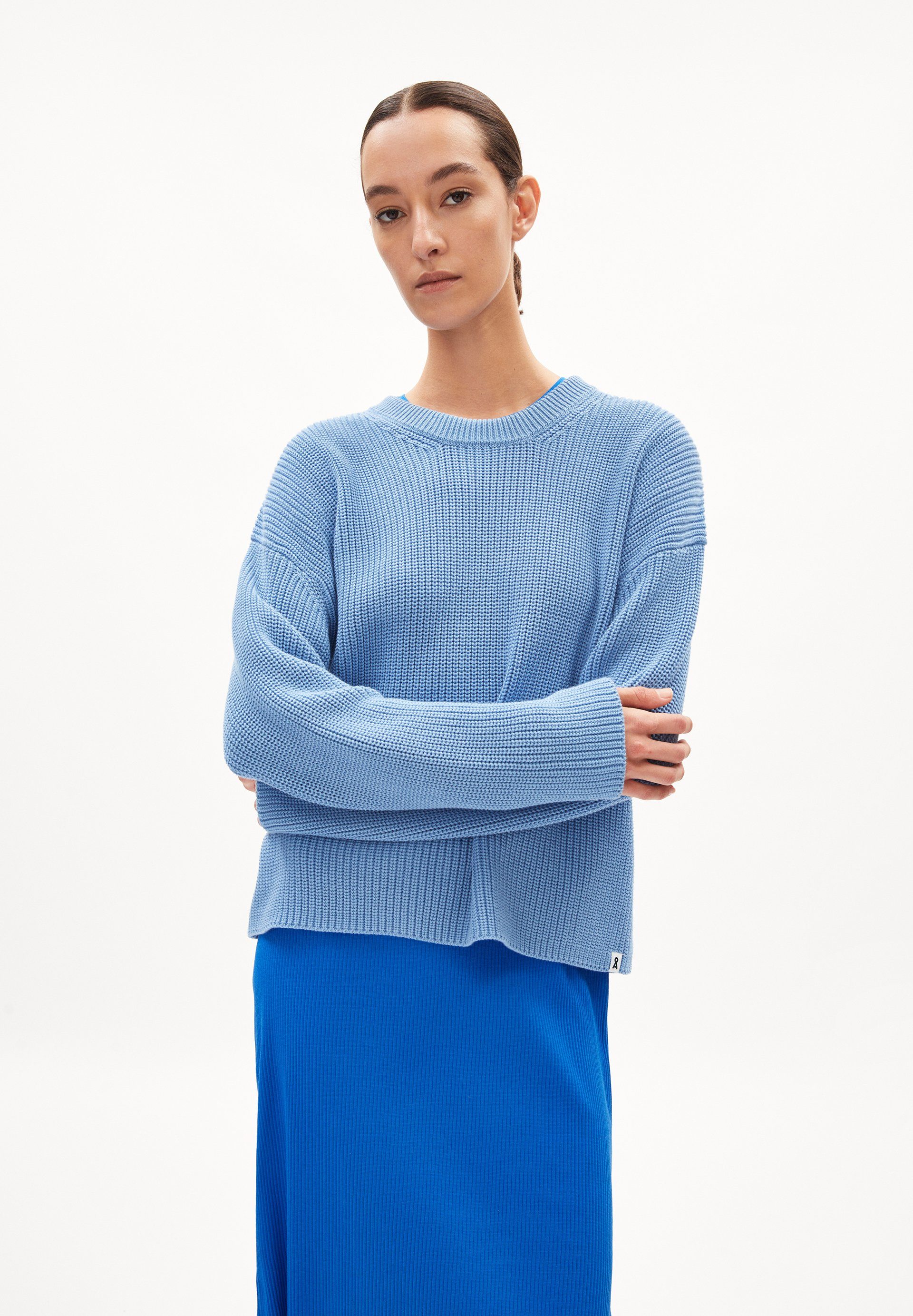 Strickpullover NURIAAS Pullover Loose Fit aus Bio-Baumwolle