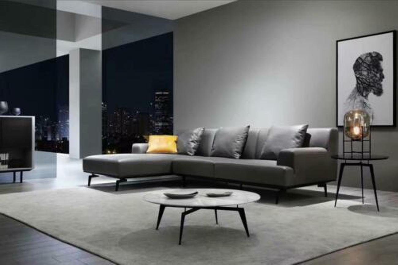 Sofa Neu Garnitur Couch Leder Design Polster Schwarz JVmoebel Ecksofa, Ecksofa Wohnlandschaft